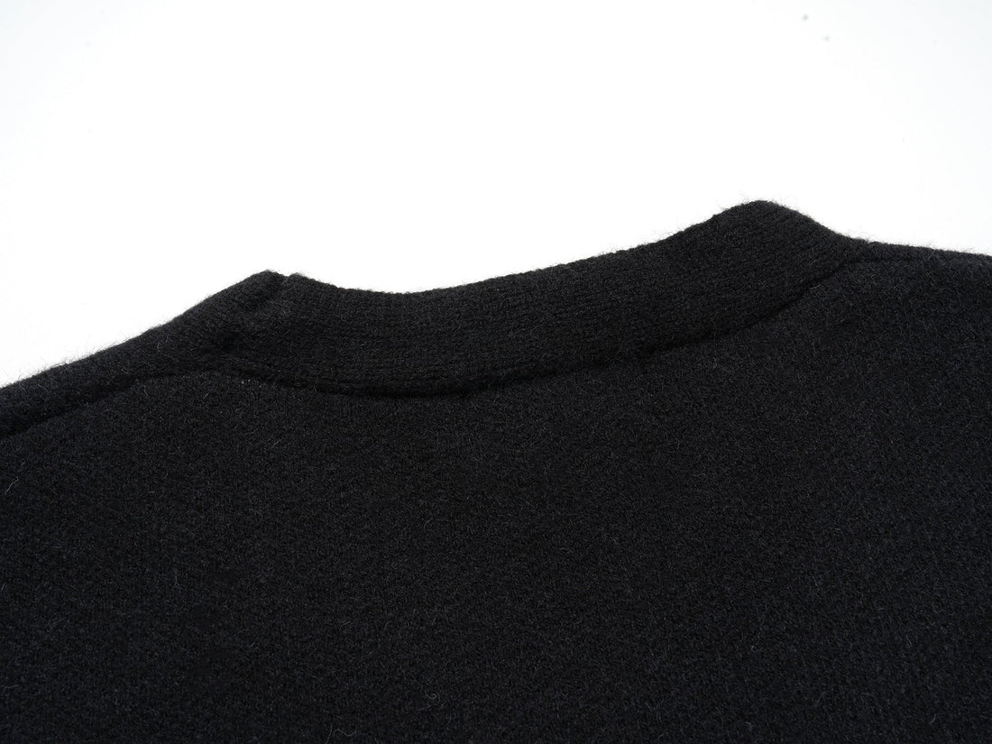 3-6-5.shop Classic Retro Patch Knit Cardigan