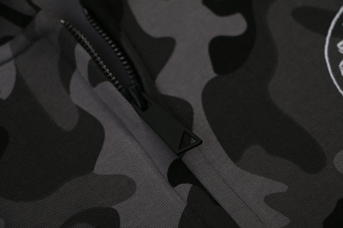 3-6-5.shop Camo Flag Zip-Up Hoodie