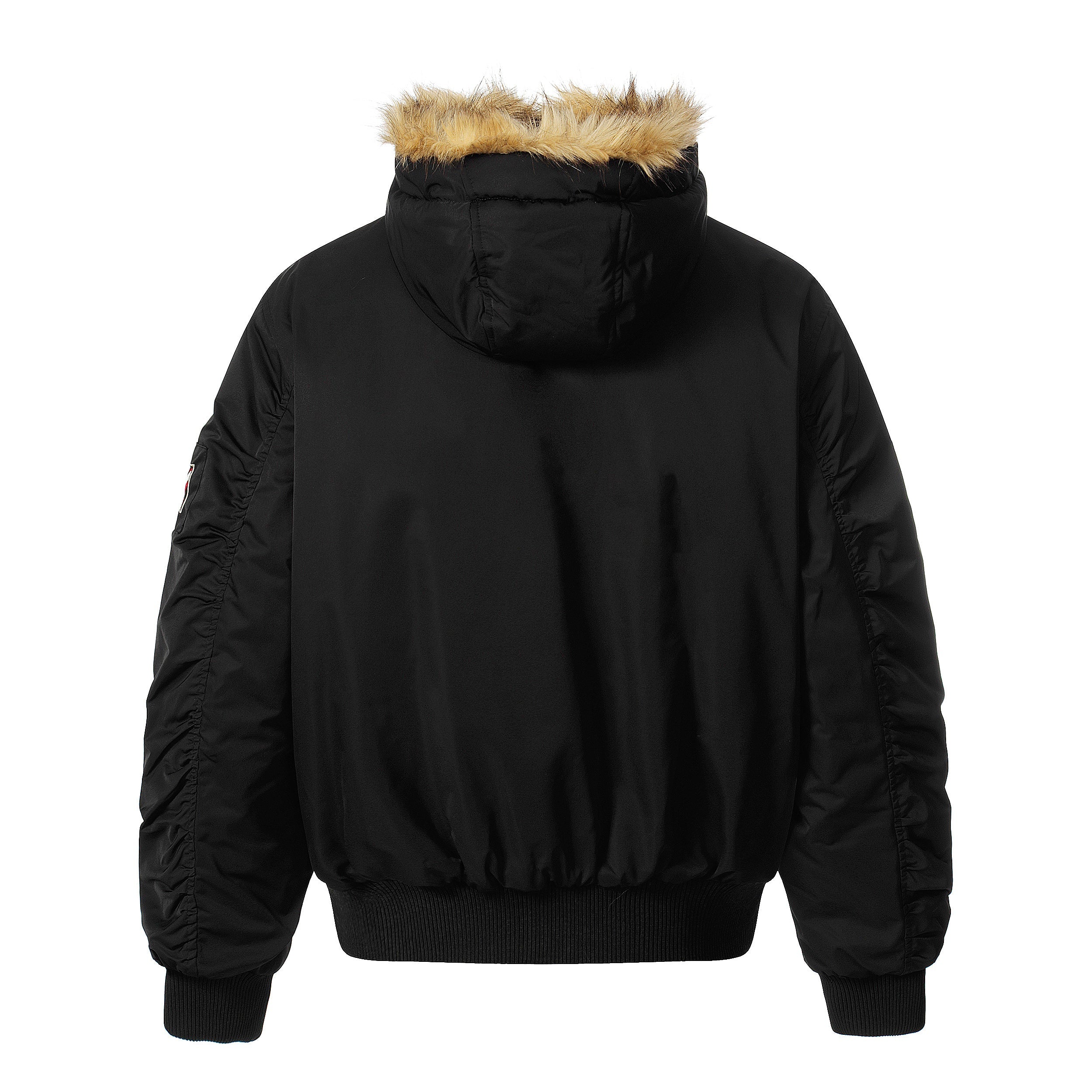 3-6-5.shop Faux-Fur Hooded Bomber Jacket