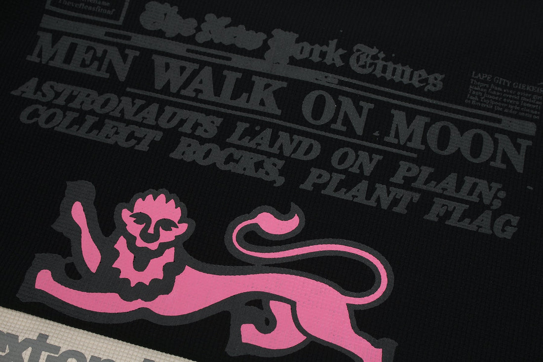 3-6-5.shop Vintage Newspaper Graphic Waffle Tee