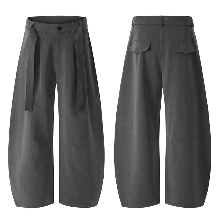 3-6-5.shop Structured Belted Barrel Pants