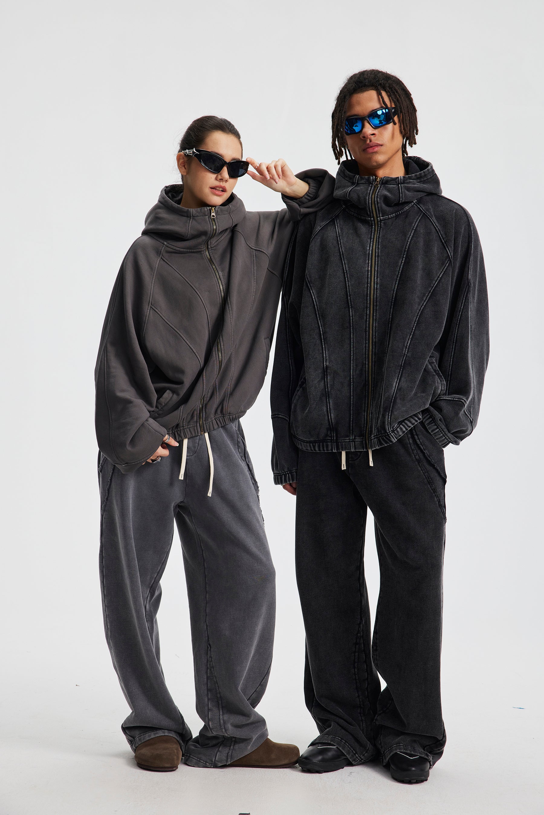 3-6-5.shop Curved-Seam Full-Zip Hoodie