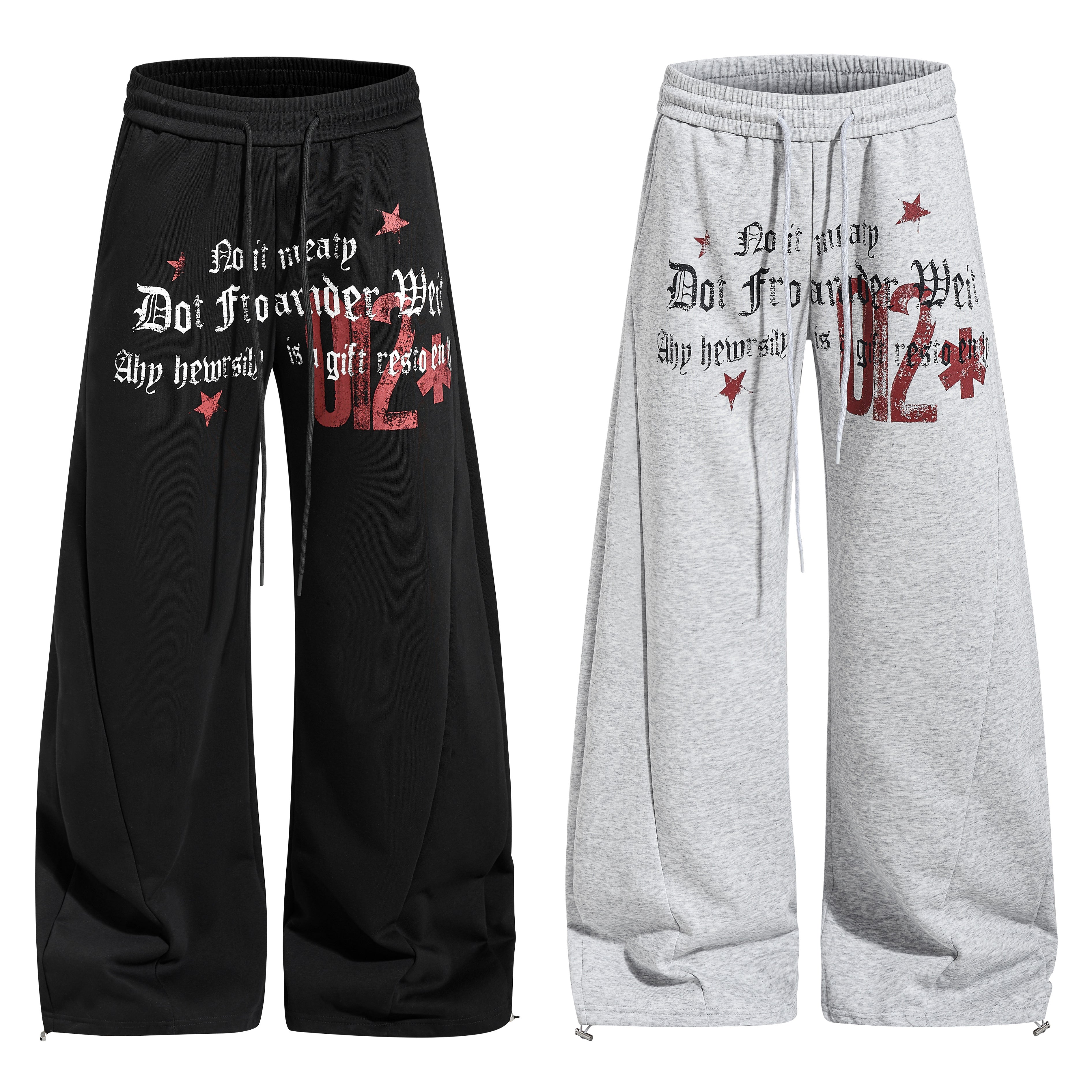 3-6-5.shop Vintage Star Wide-Leg Sweatpants
