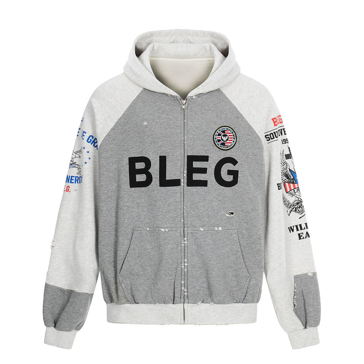 3-6-5.shop Graphic Zip-Up Hoodie
