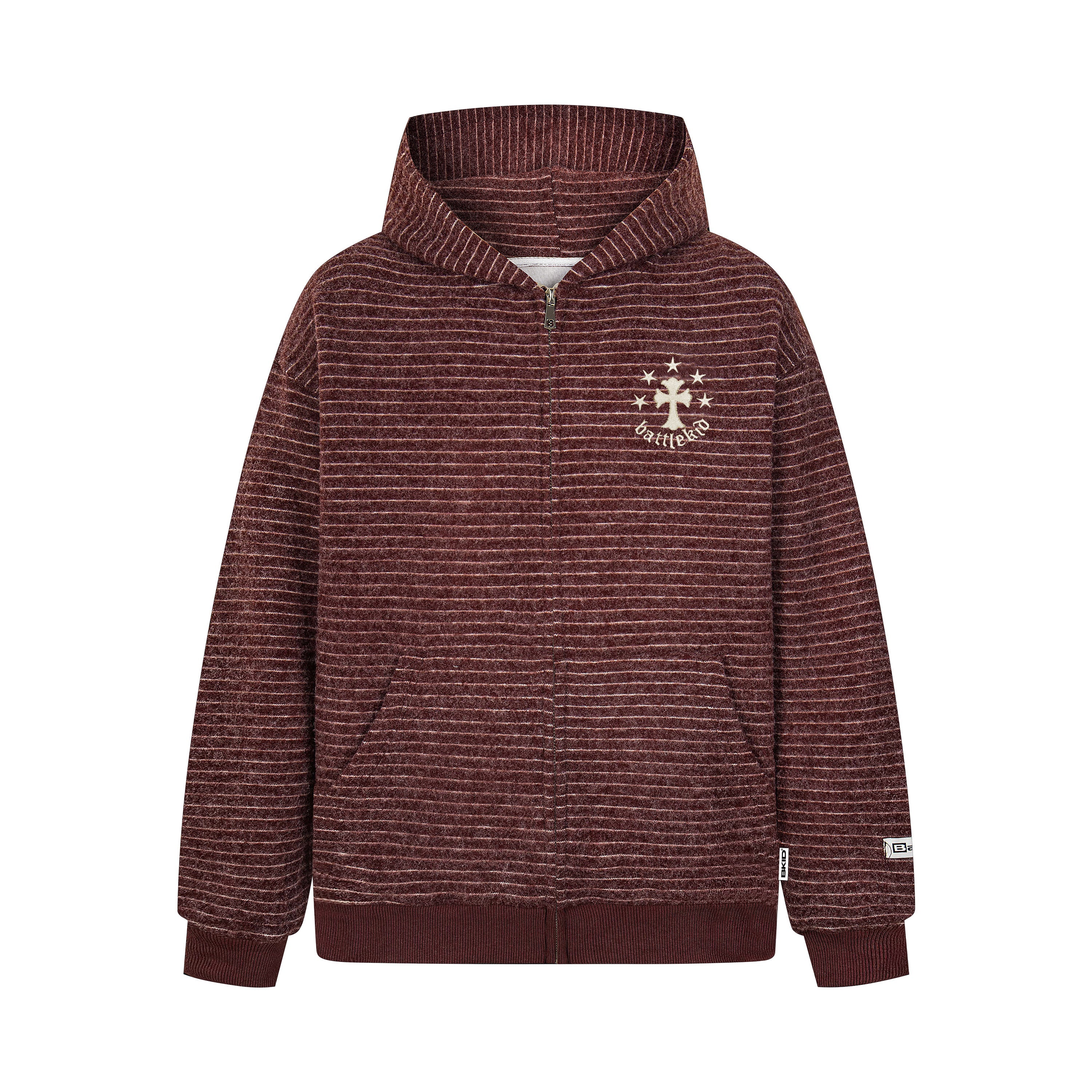 3-6-5.shop Striped Knit Zip Hoodie