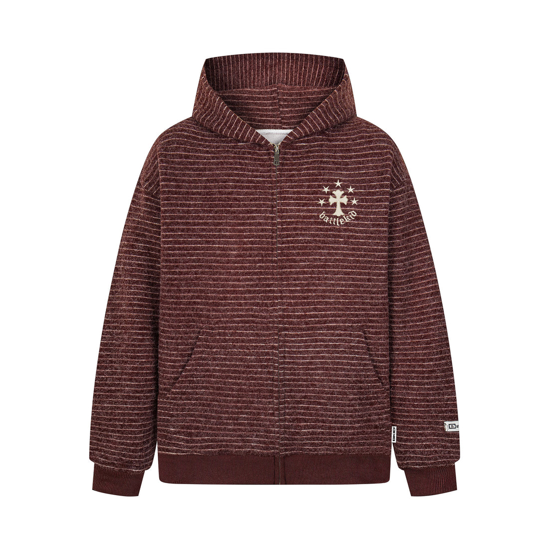 3-6-5.shop Striped Knit Zip Hoodie