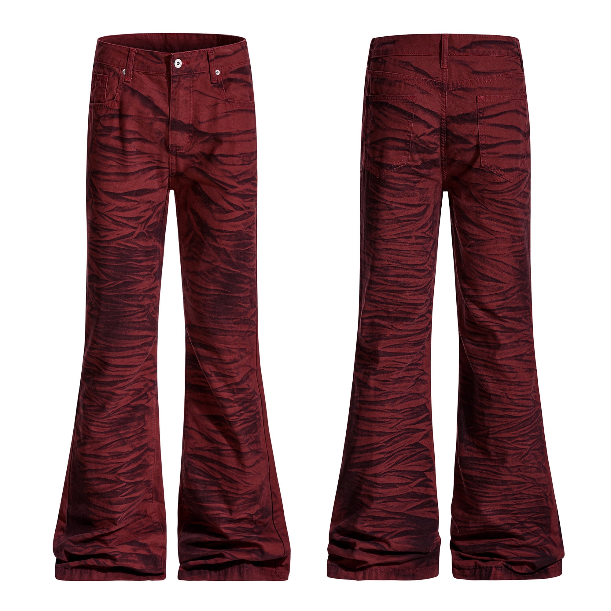 3-6-5.shop Tiger-Pattern Flared Pants