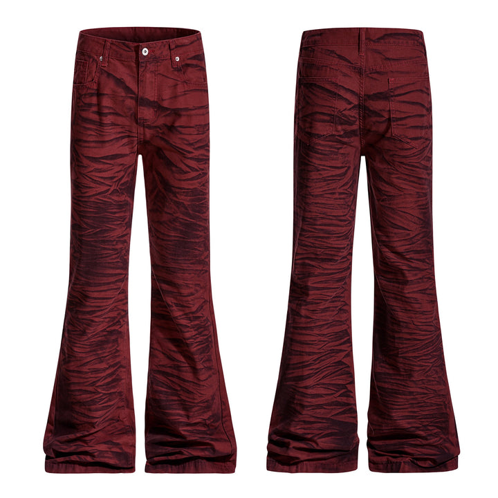 3-6-5.shop Tiger-Pattern Flared Pants
