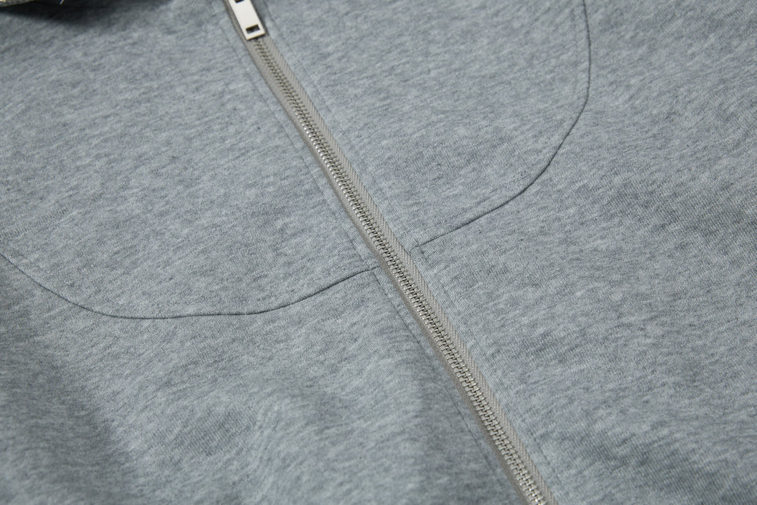 3-6-5.shop Curved Panel Full-Zip Hoodie
