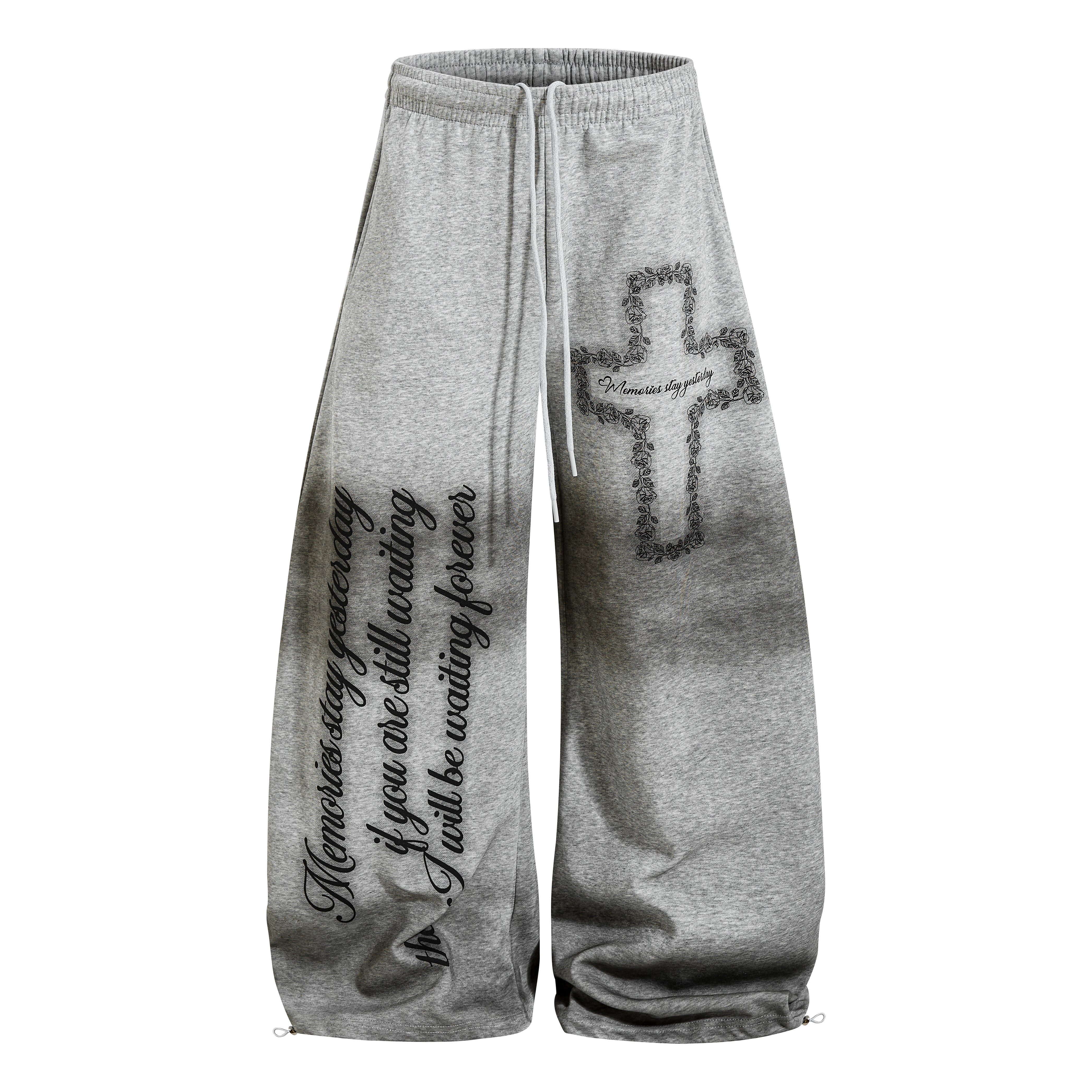 3-6-5.shop Cross Script Wide-Leg Sweatpants