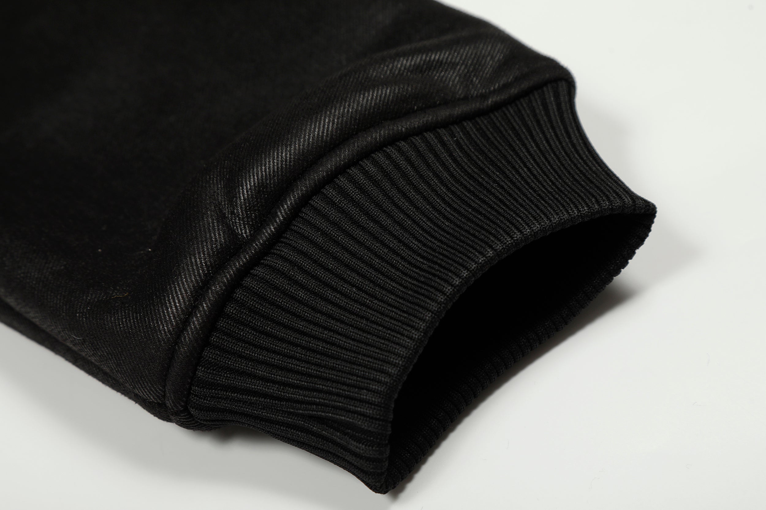 3-6-5.shop Badge PU Leather Hooded Jacket