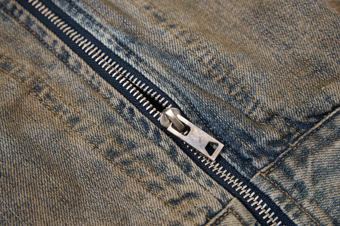 3-6-5.shop Vintage Distressed Denim Jacket