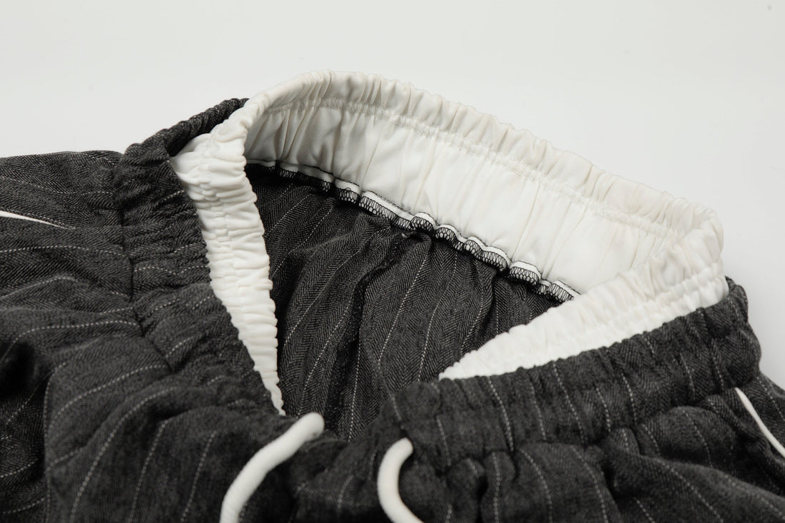 3-6-5.shop Pinstripe Wide-Leg Track Pants