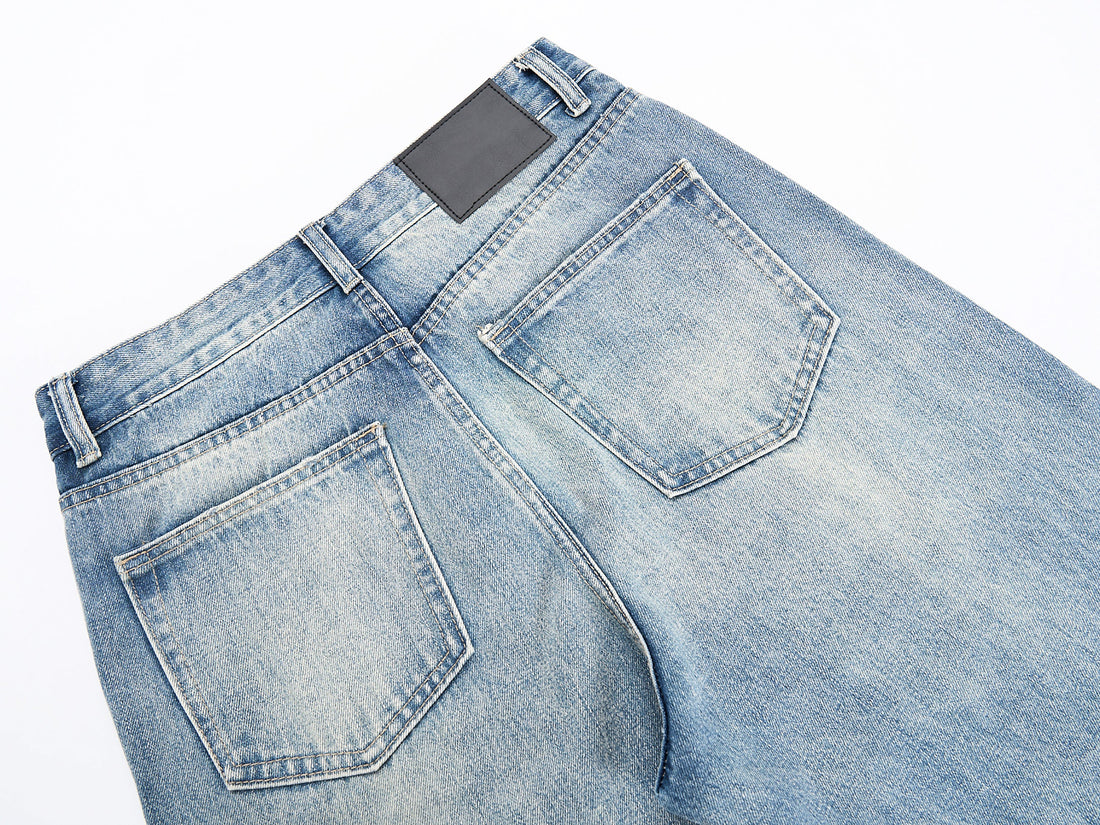 3-6-5.shop Washed Wide-Leg Denim Jeans