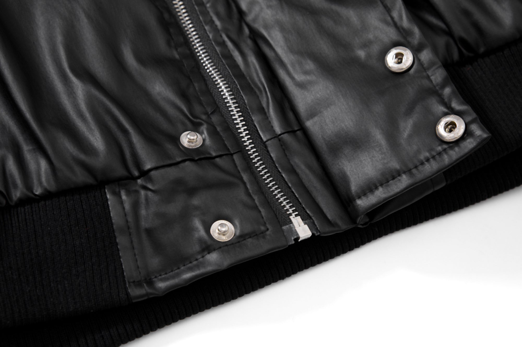 3-6-5.shop Dual-Zip PU Bomber Jacket