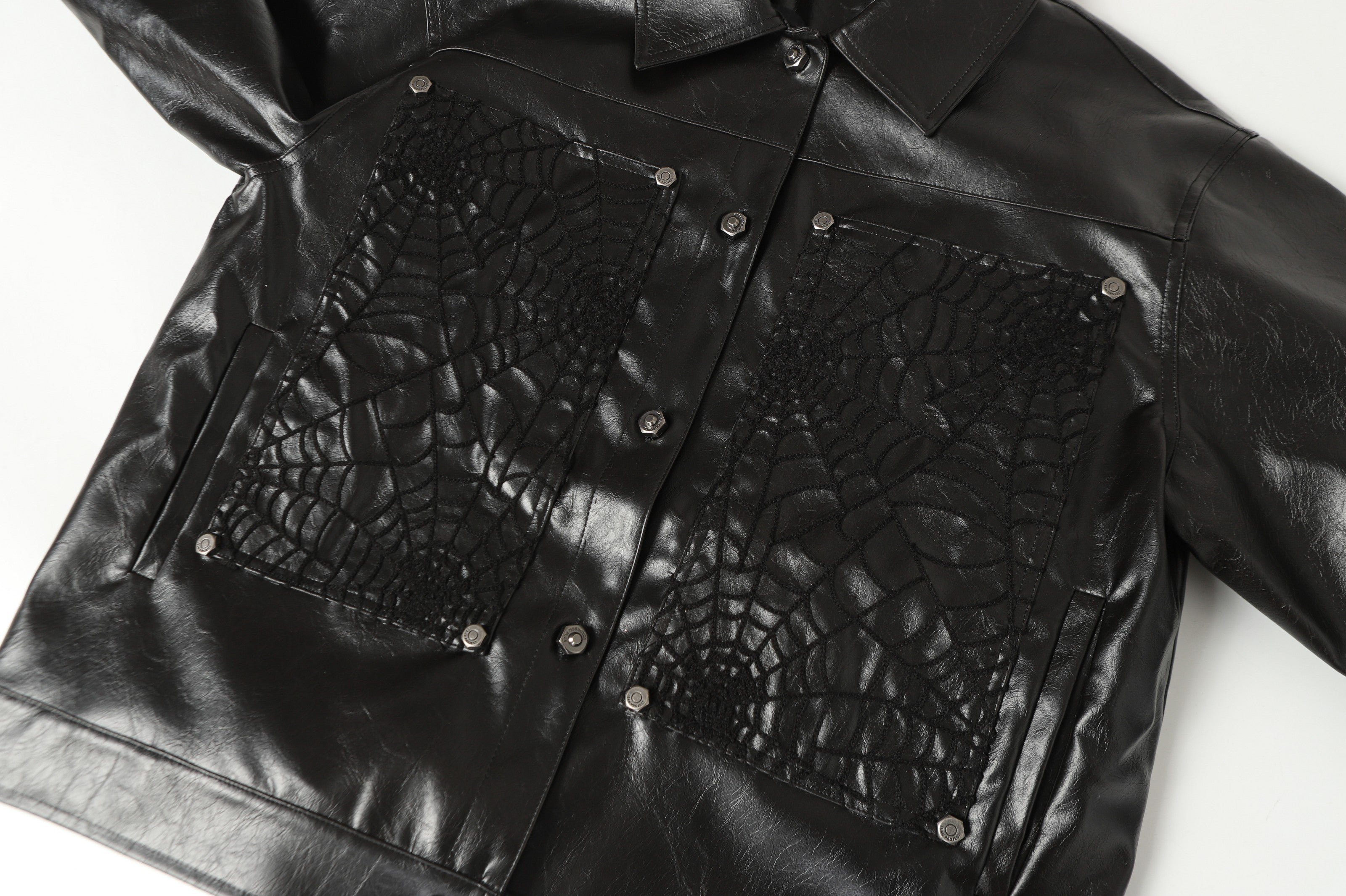 3-6-5.shop Web Embossed PU Jacket