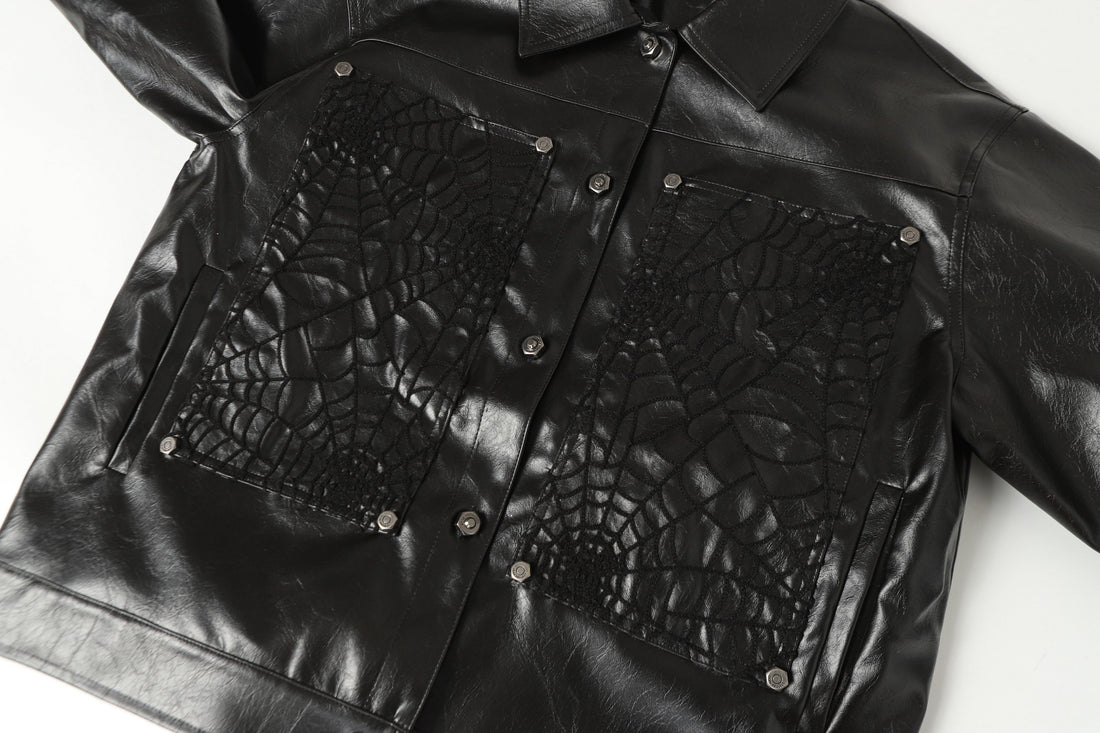 3-6-5.shop Web Embossed PU Jacket