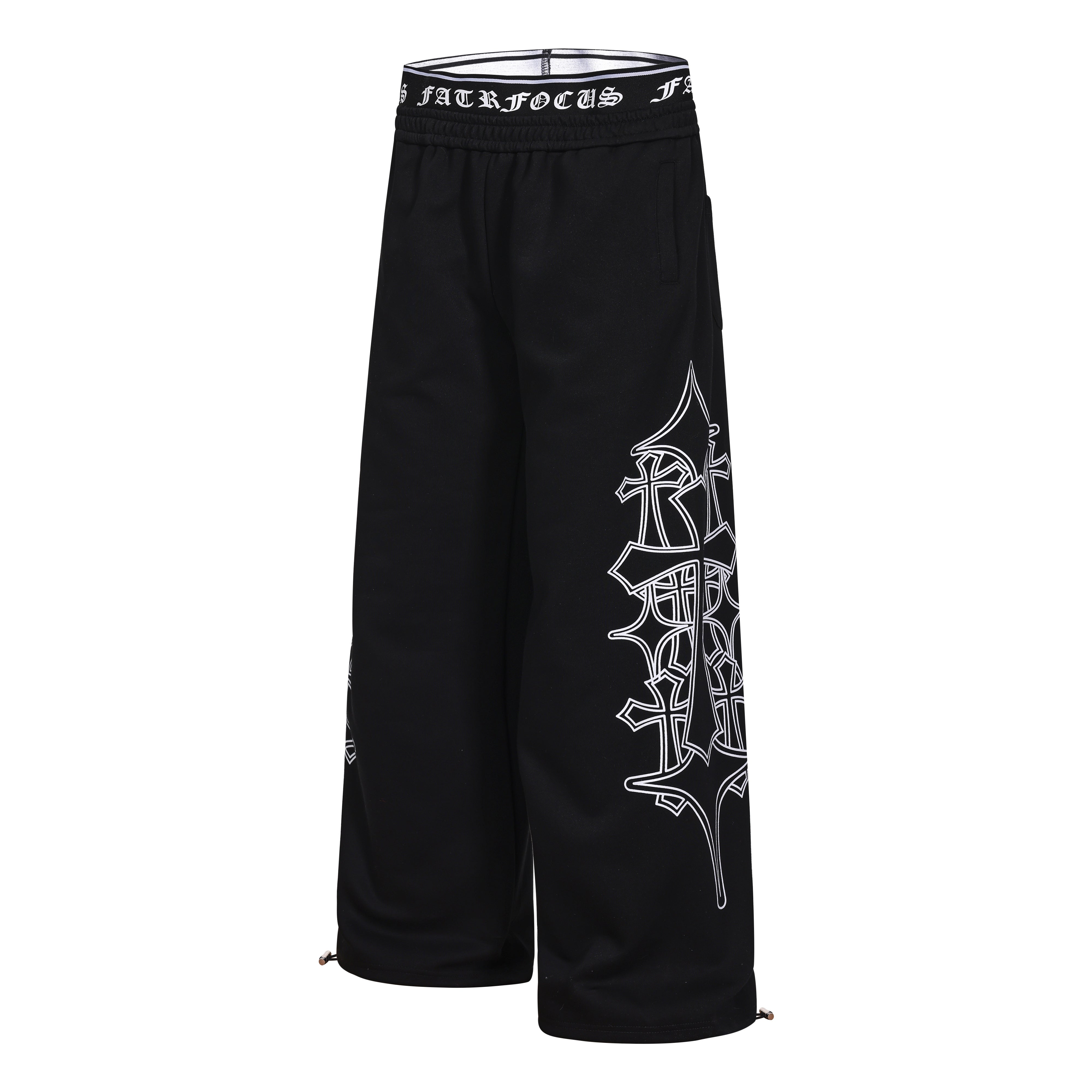 3-6-5.shop Gothic Outline Wide-Leg Sweatpants