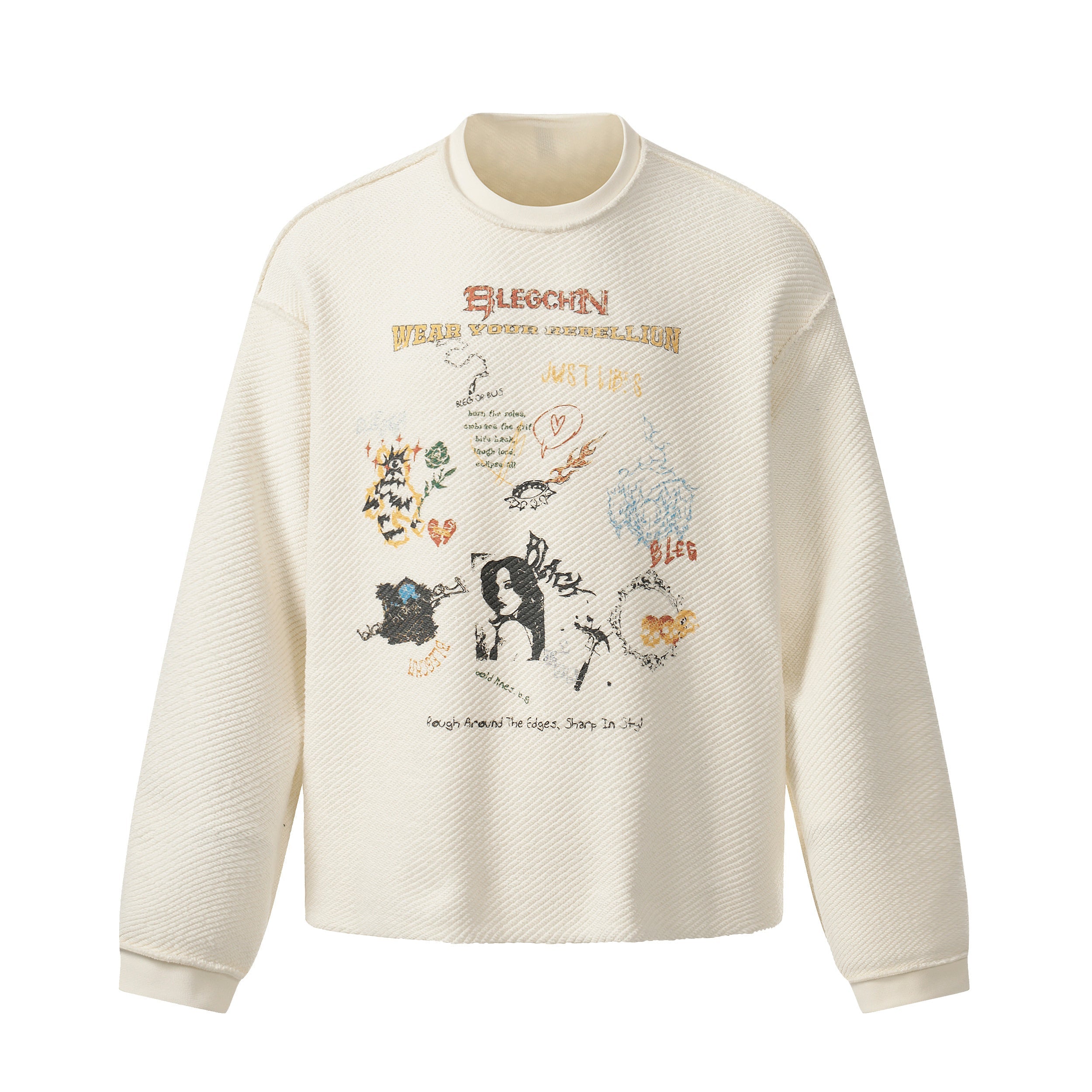 3-6-5.shop Graphic Textured Sweatshirt
