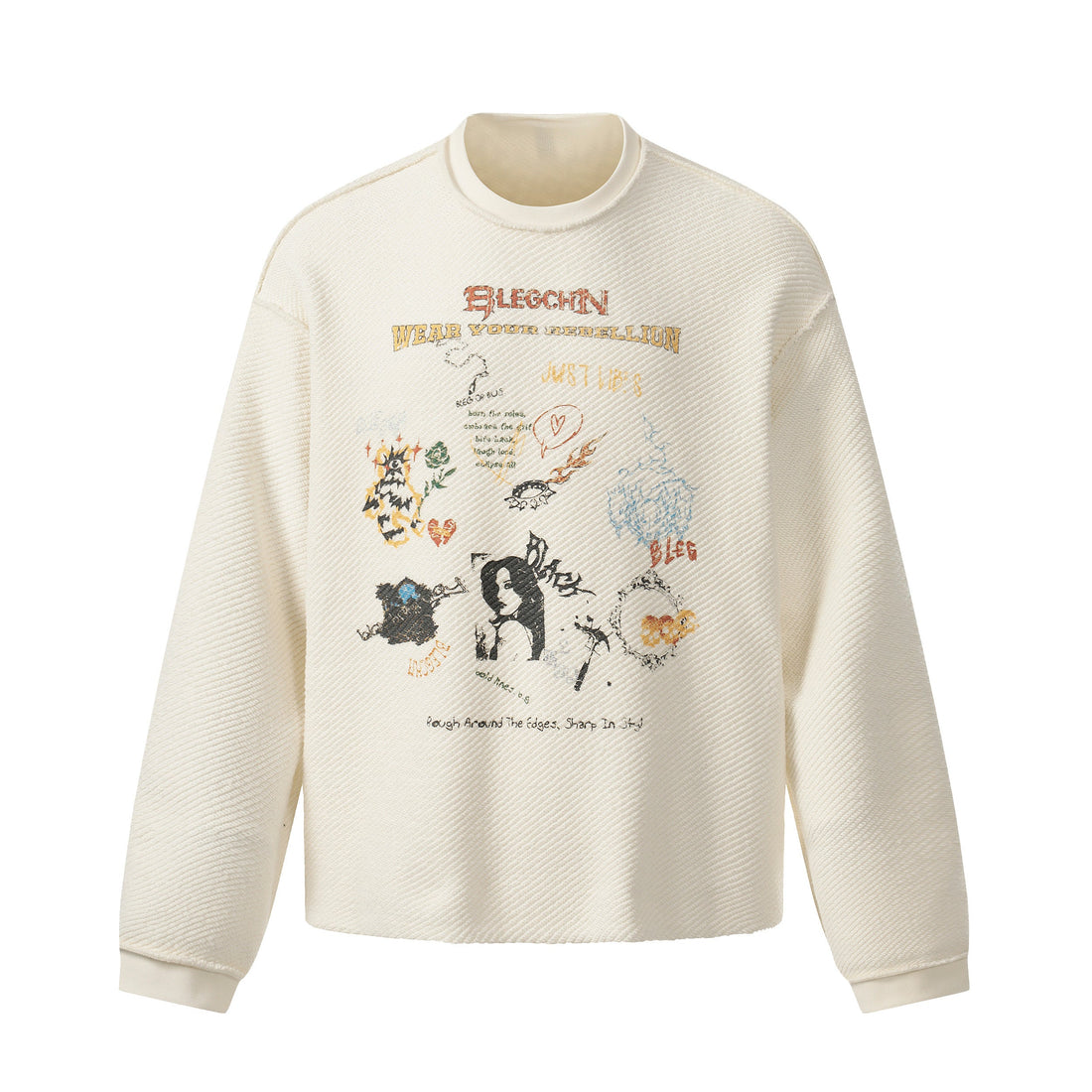 3-6-5.shop Graphic Textured Sweatshirt