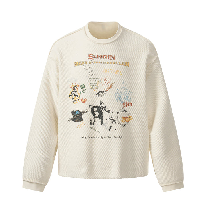 3-6-5.shop Graphic Textured Sweatshirt