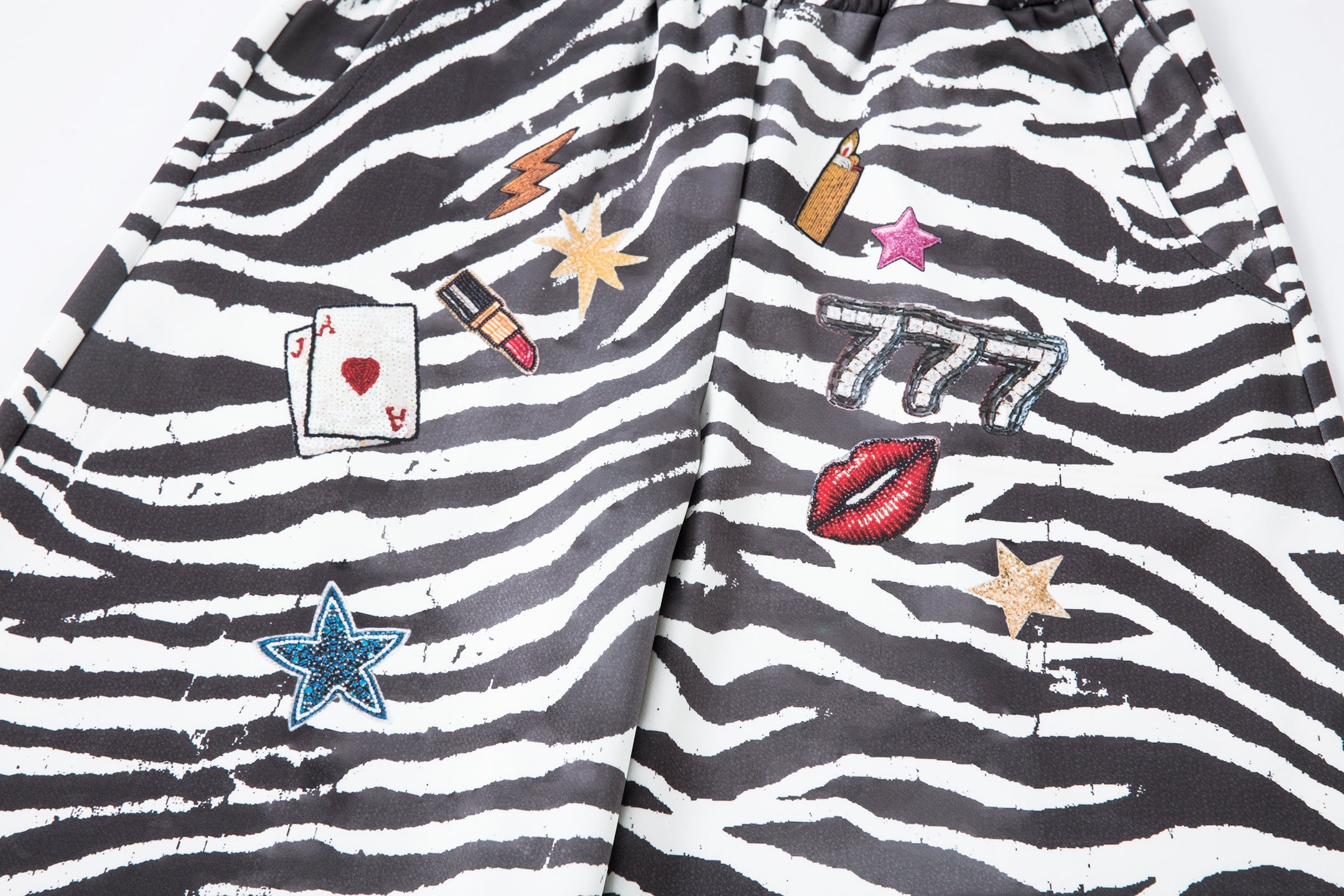 3-6-5.shop Zebra Patch Barrel Pants