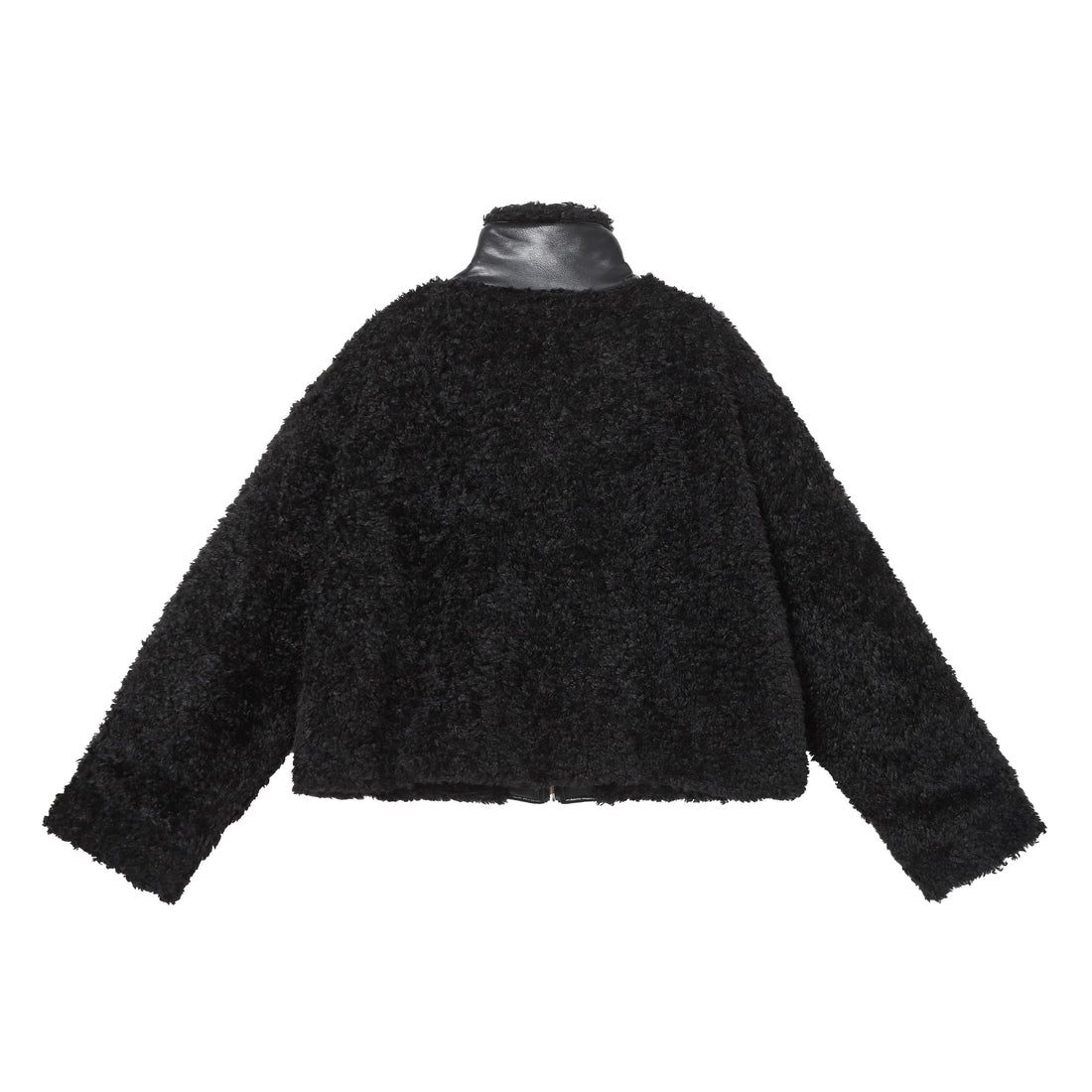 3-6-5.shop Faux Leather Patchwork Sherpa Jacket  Omirad