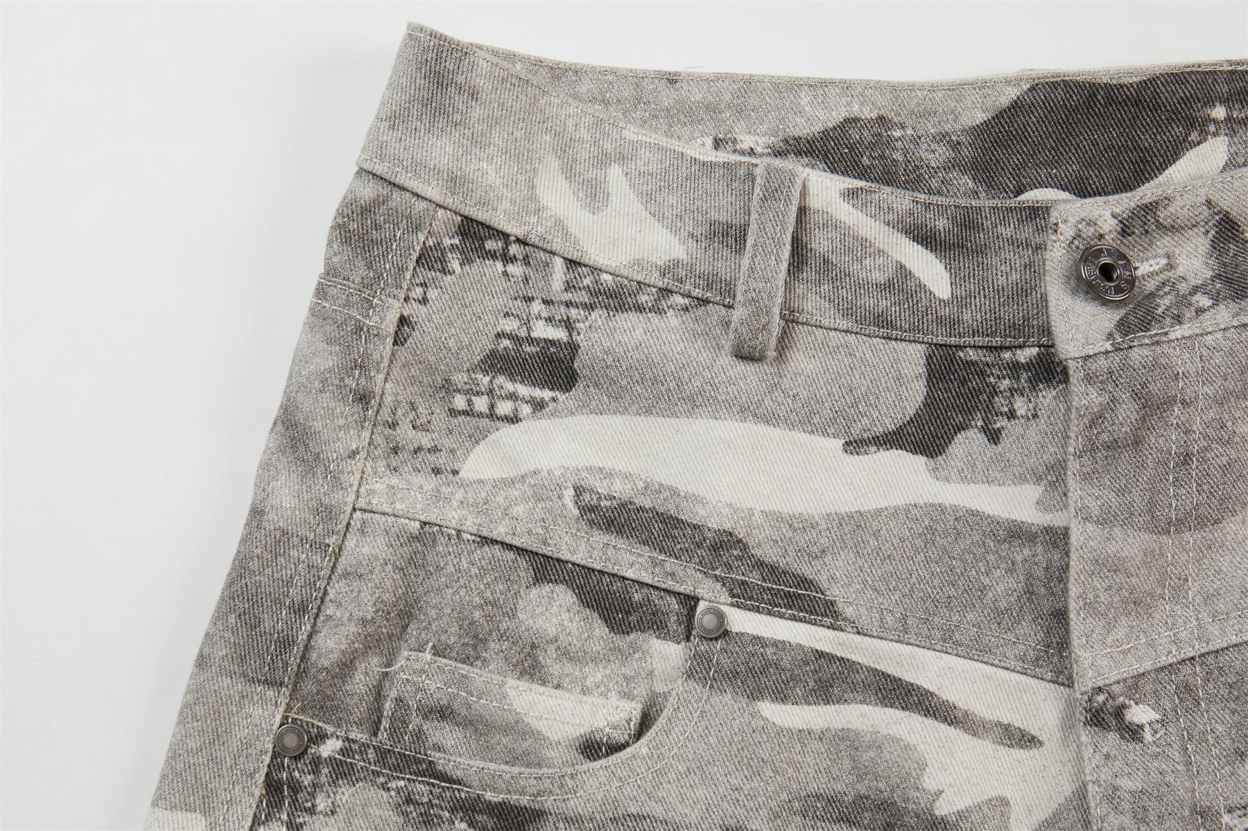 3-6-5.shop Camo Panelled Wide-Leg Pants