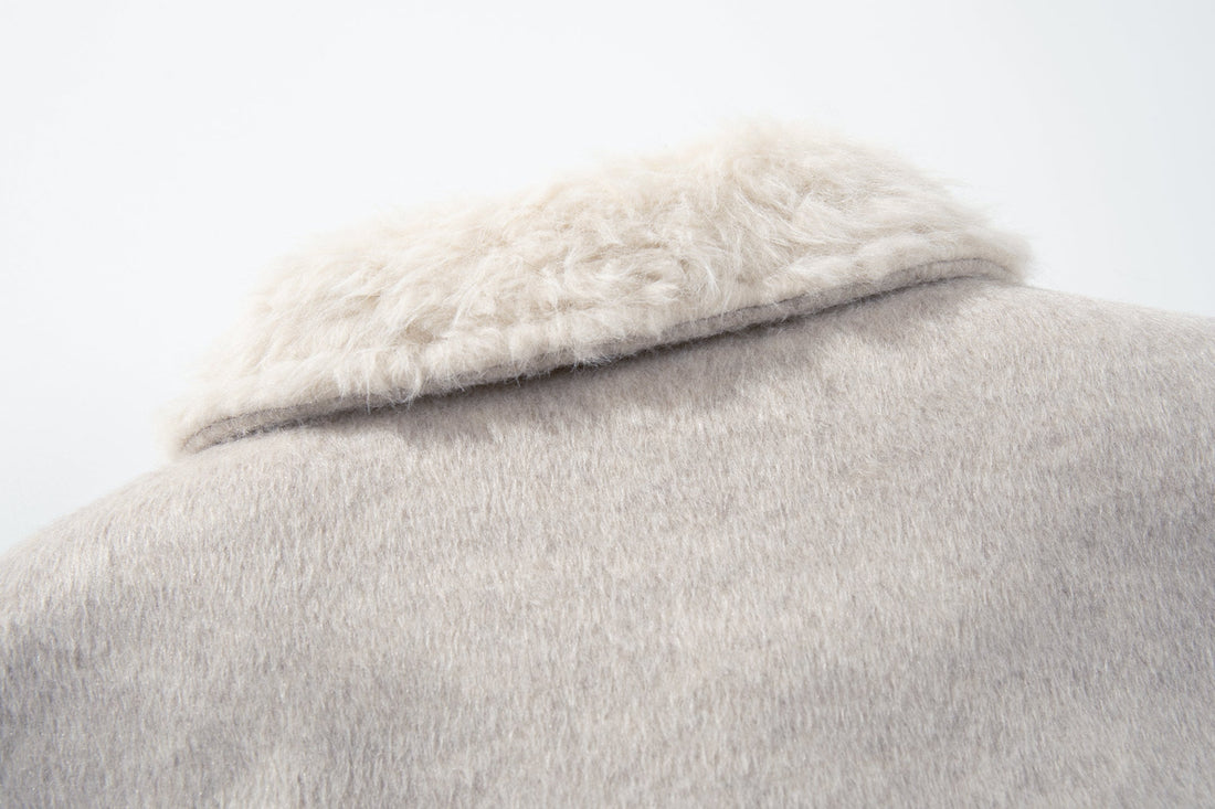 3-6-5.shop Fur-Collar Belted Jacket