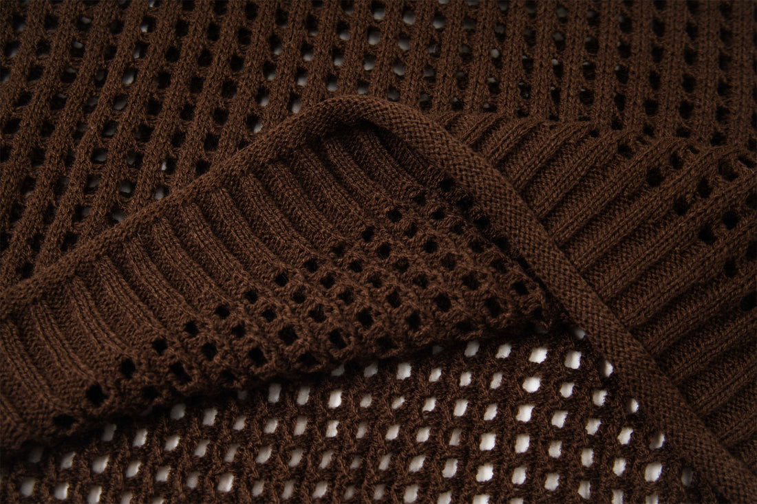 3-6-5.shop Hollow Knit Crewneck Sweater