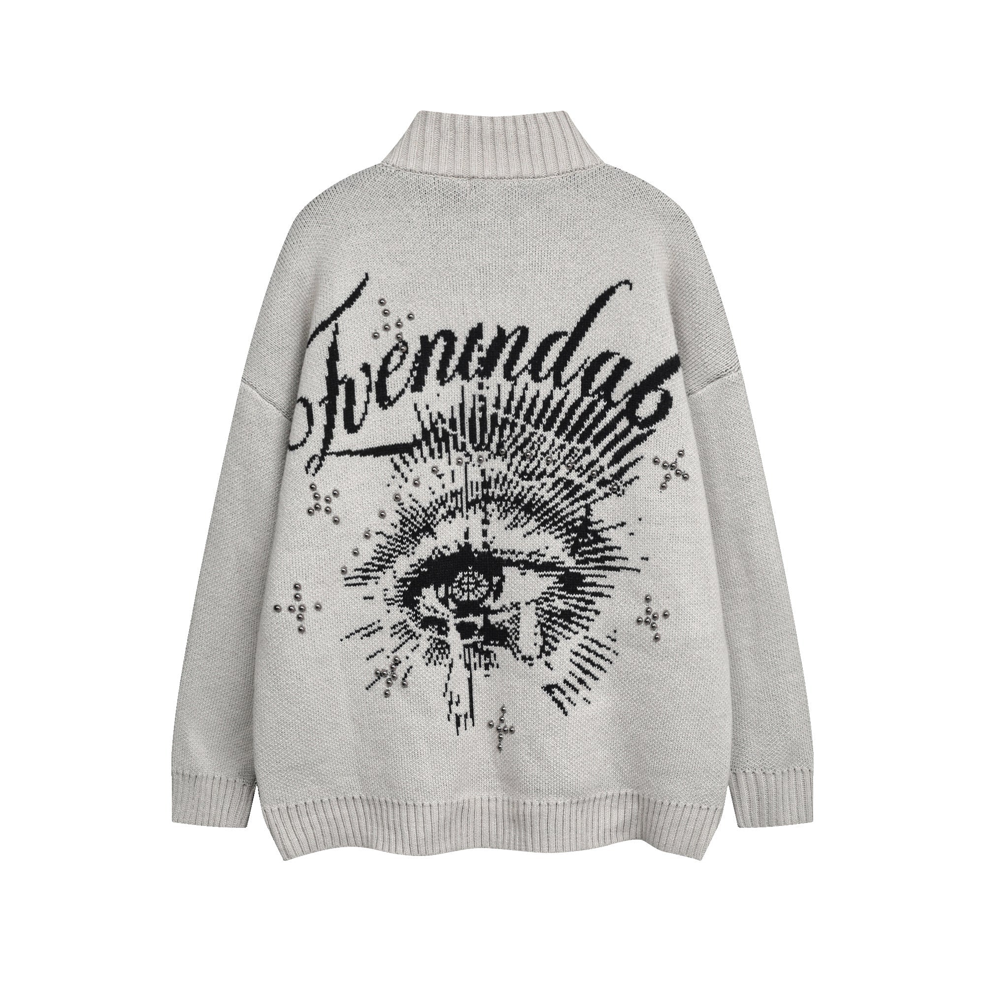 3-6-5.shop Eye Vision Knit Zip Cardigan