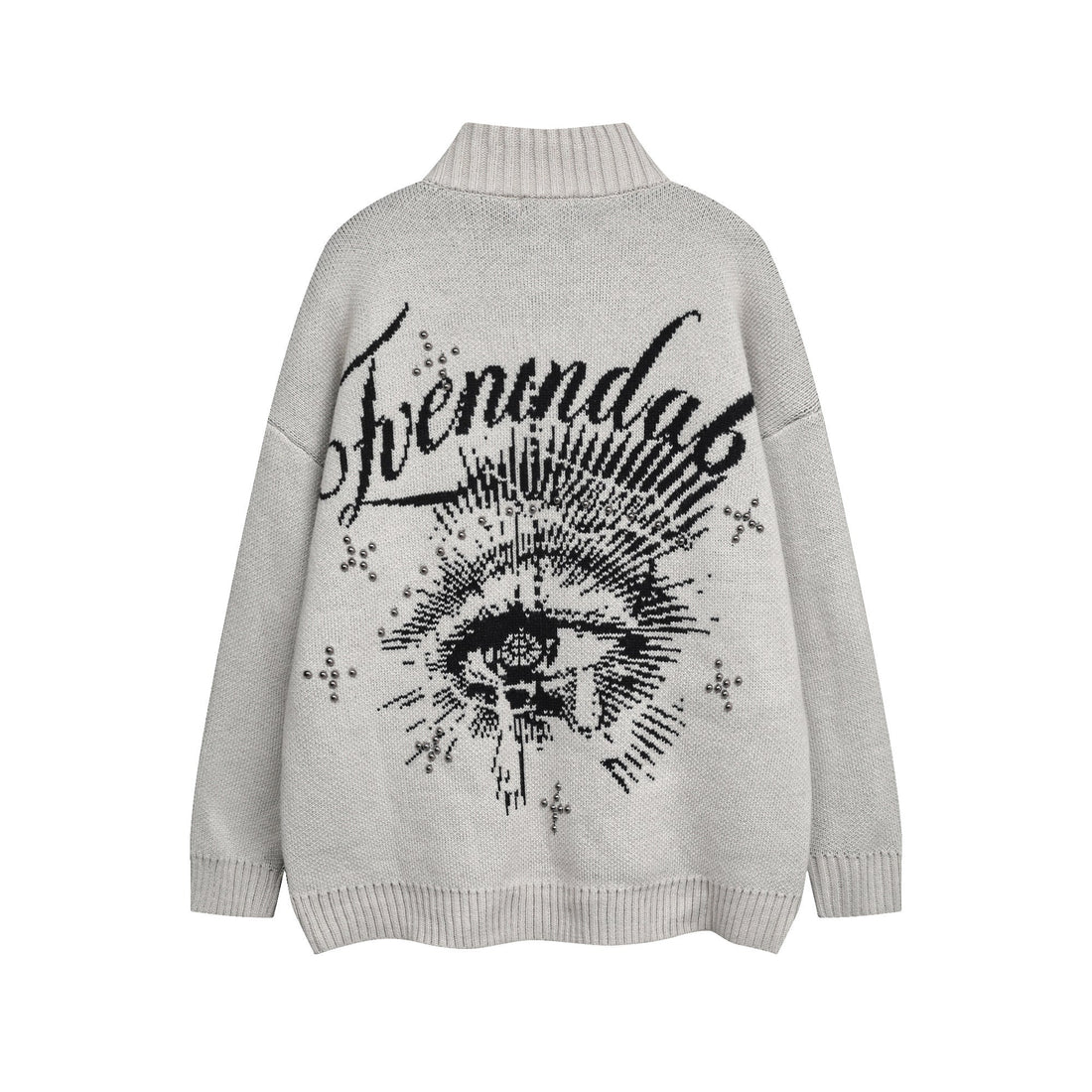 3-6-5.shop Eye Vision Knit Zip Cardigan