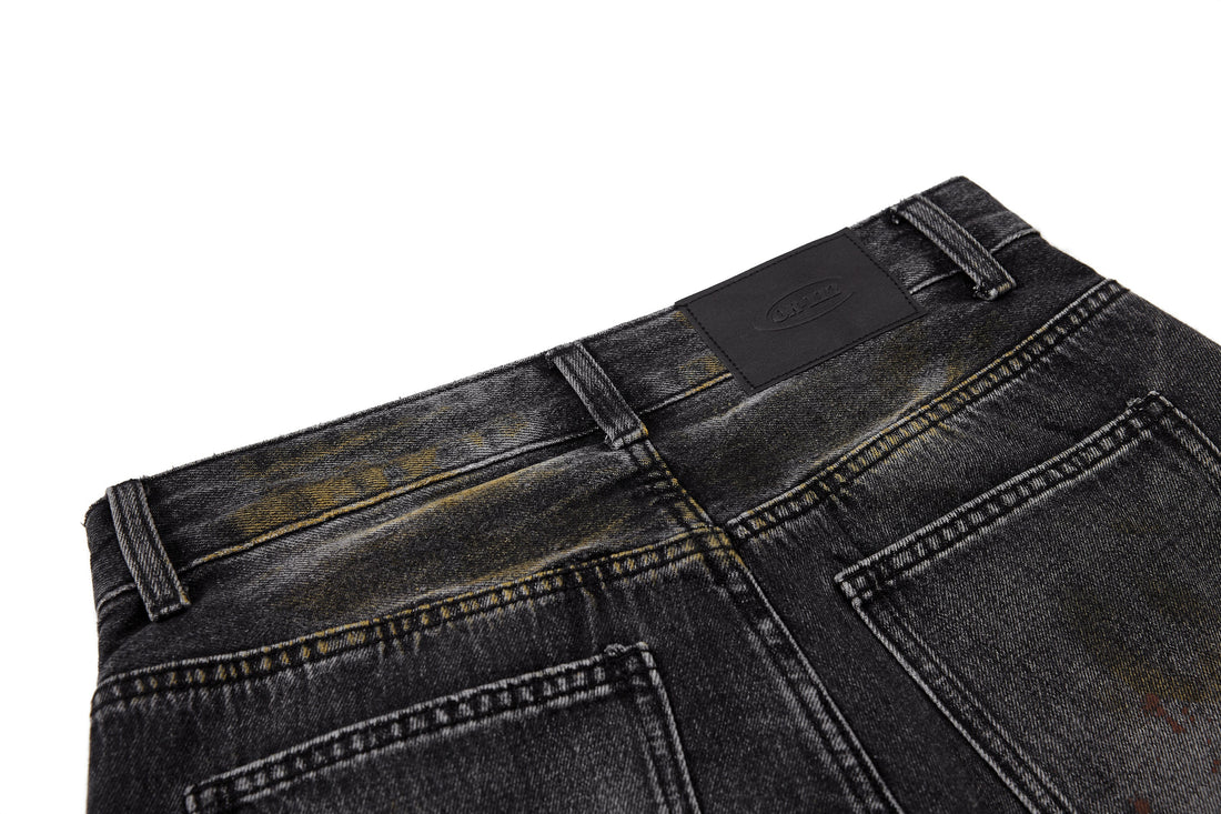 3-6-5.shop Vintage Washed Curved Denim Pants