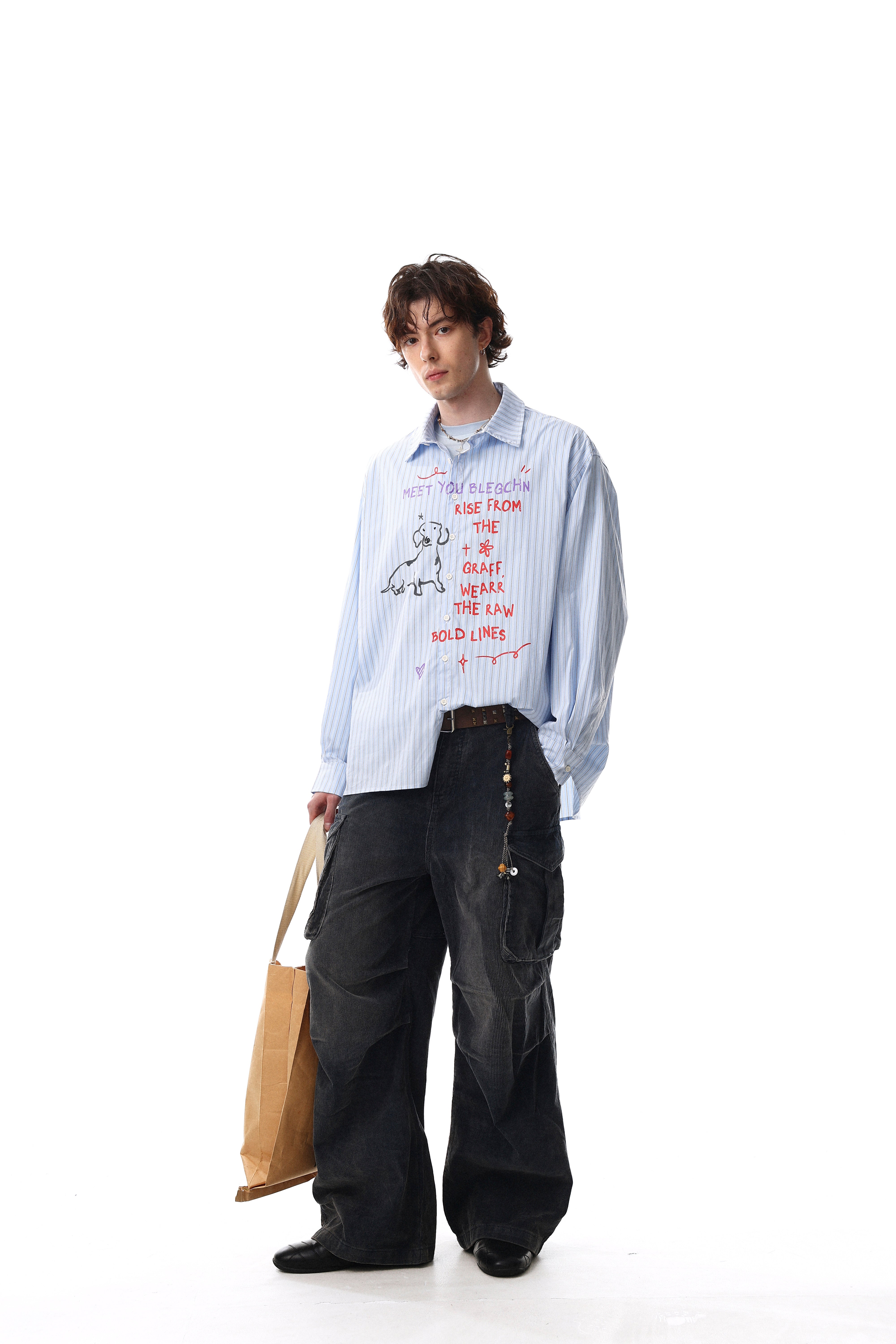 3-6-5.shop Handwritten Stripe Shirt