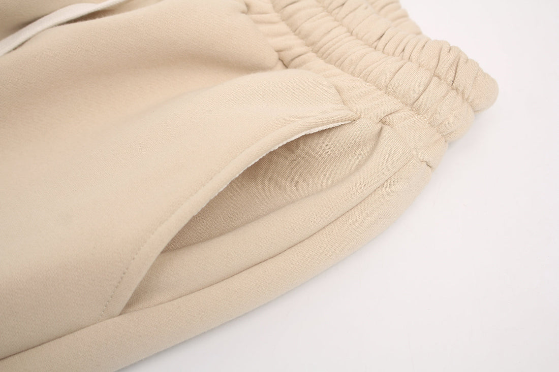 3-6-5.shop Fleece-Lined Star Letter Wide-Leg Sweatpants