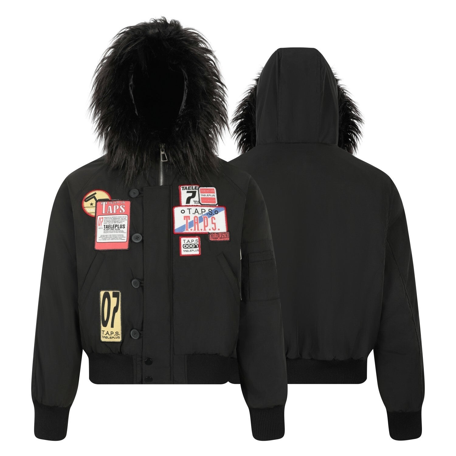 3-6-5.shop Faux Fur Hooded Bomber Jacket