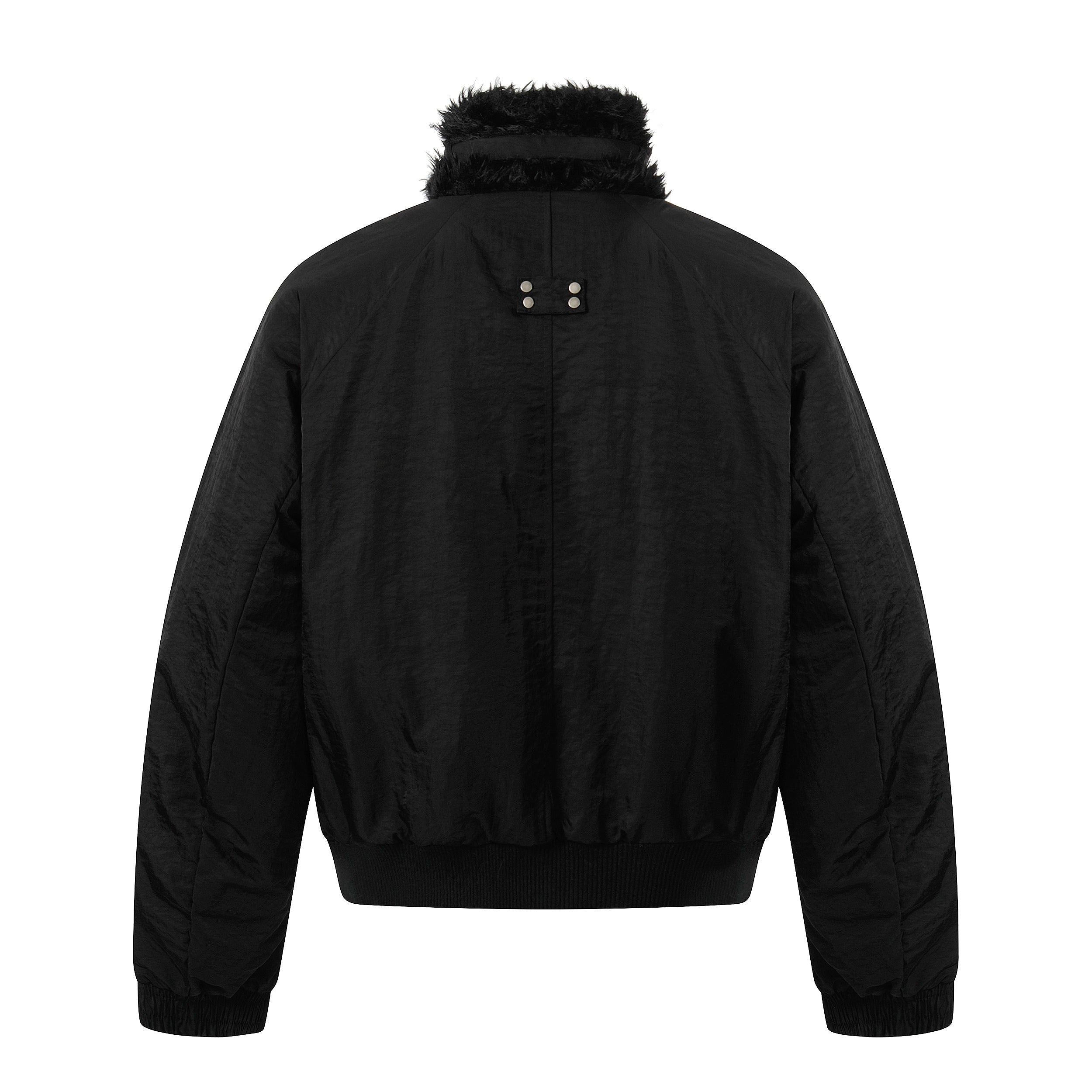 3-6-5.shop Faux Fur Collar Bomber Jacket