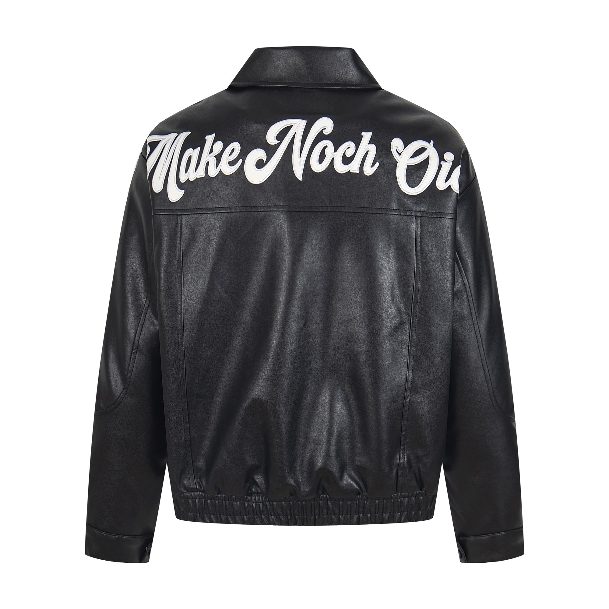 3-6-5.shop Vintage Lettering PU Jacket