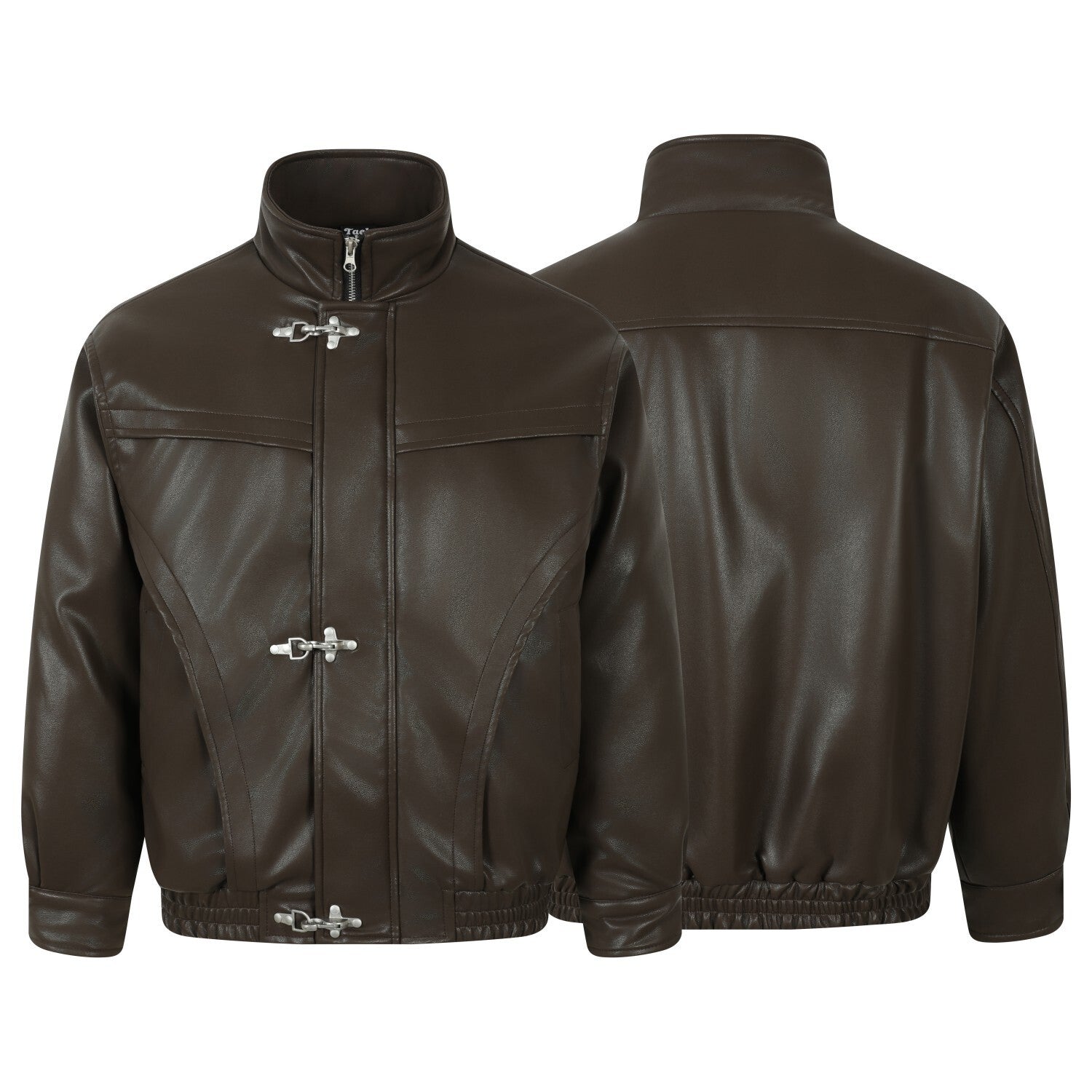 3-6-5.shop Fireman-Clasp PU Jacket
