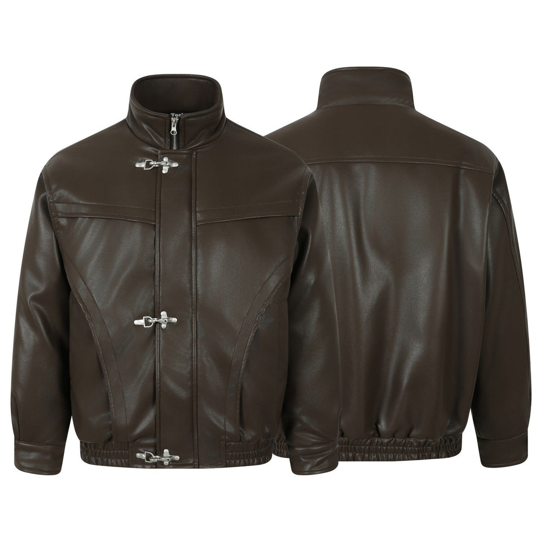 3-6-5.shop Fireman-Clasp PU Jacket