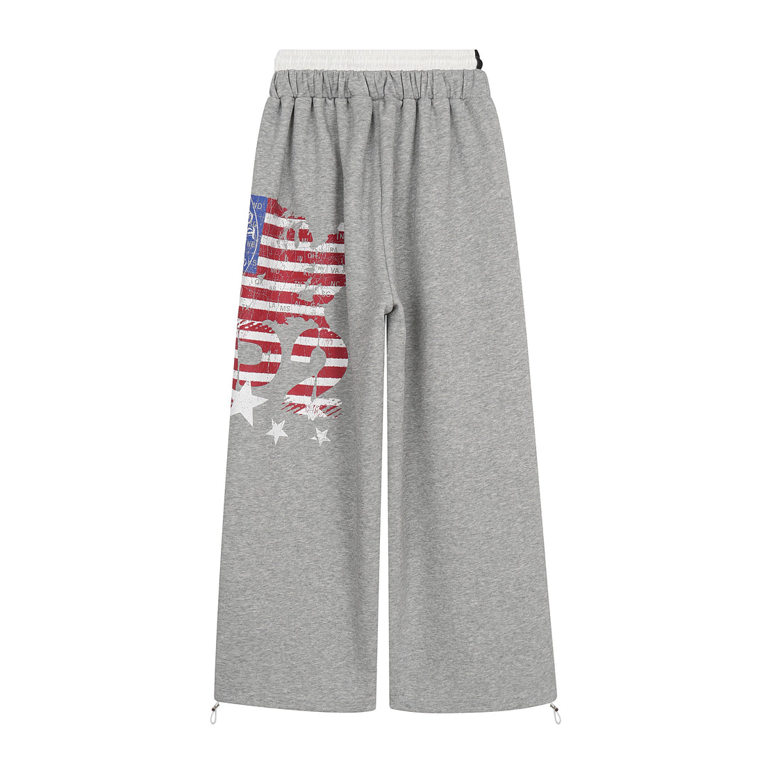 3-6-5.shop Flag Graphic Wide-Leg Sweatpants