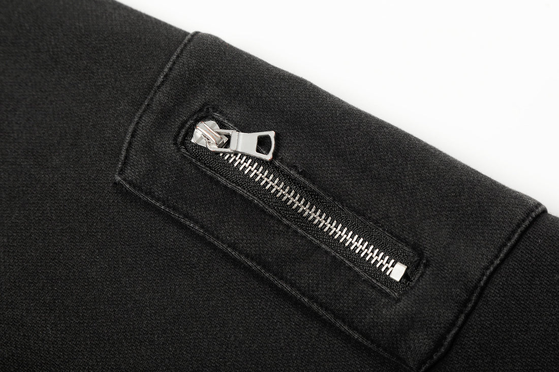 3-6-5.shop Studded Zip-Up Hoodie