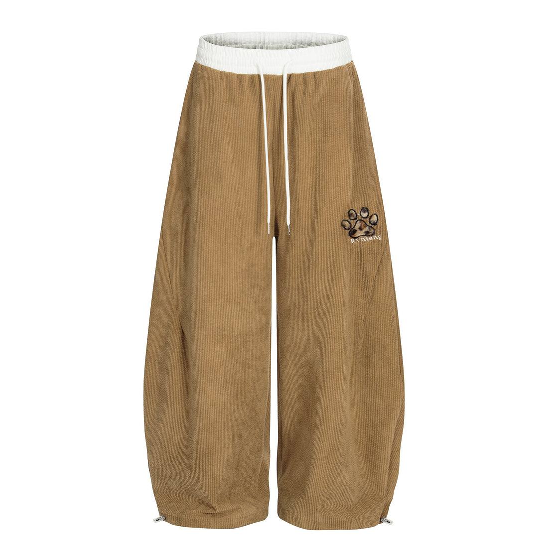 3-6-5.shop Corduroy Paw Embroidered Pants