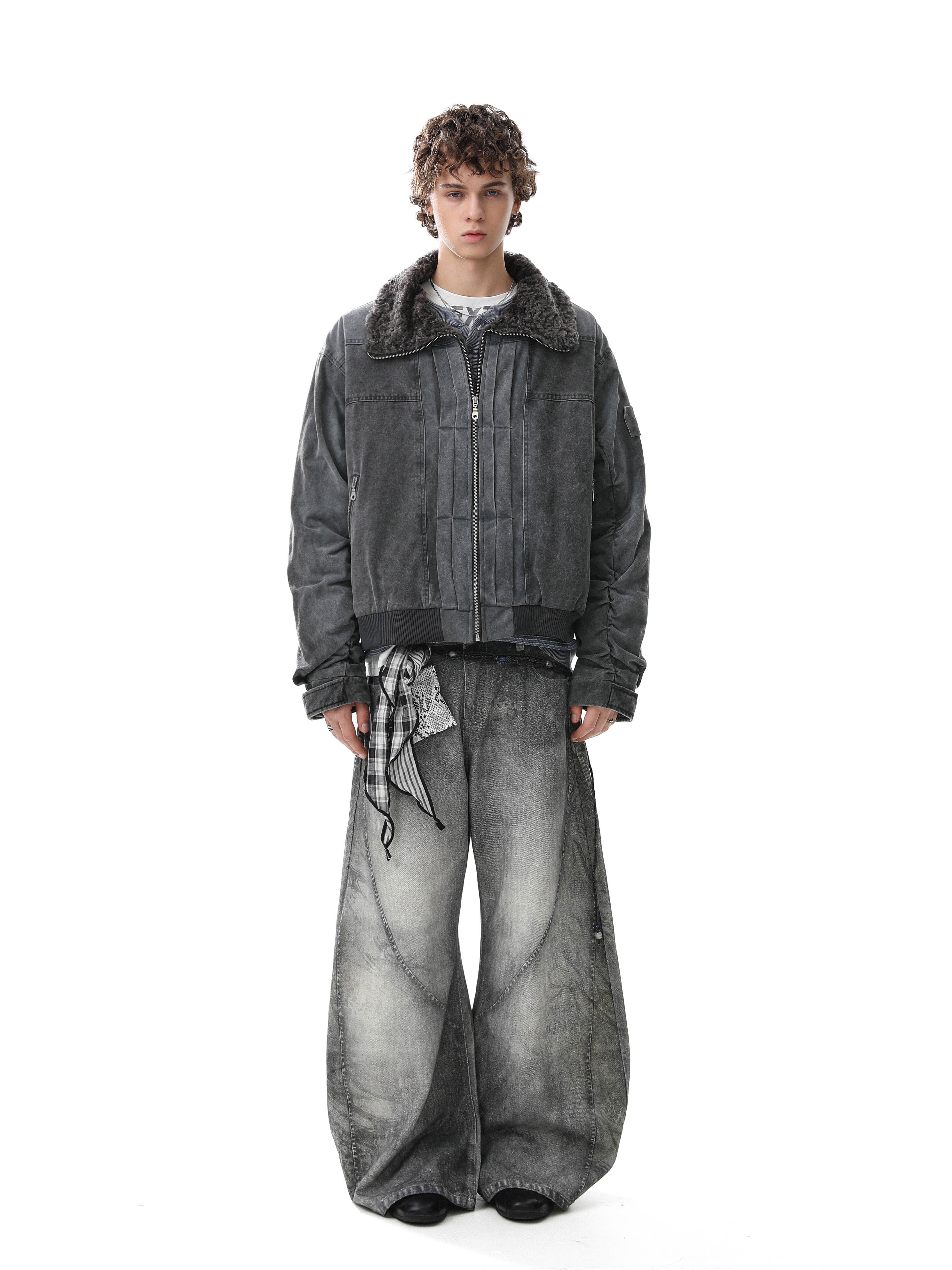 3-6-5.shop Washed Cotton Bomber Jacket