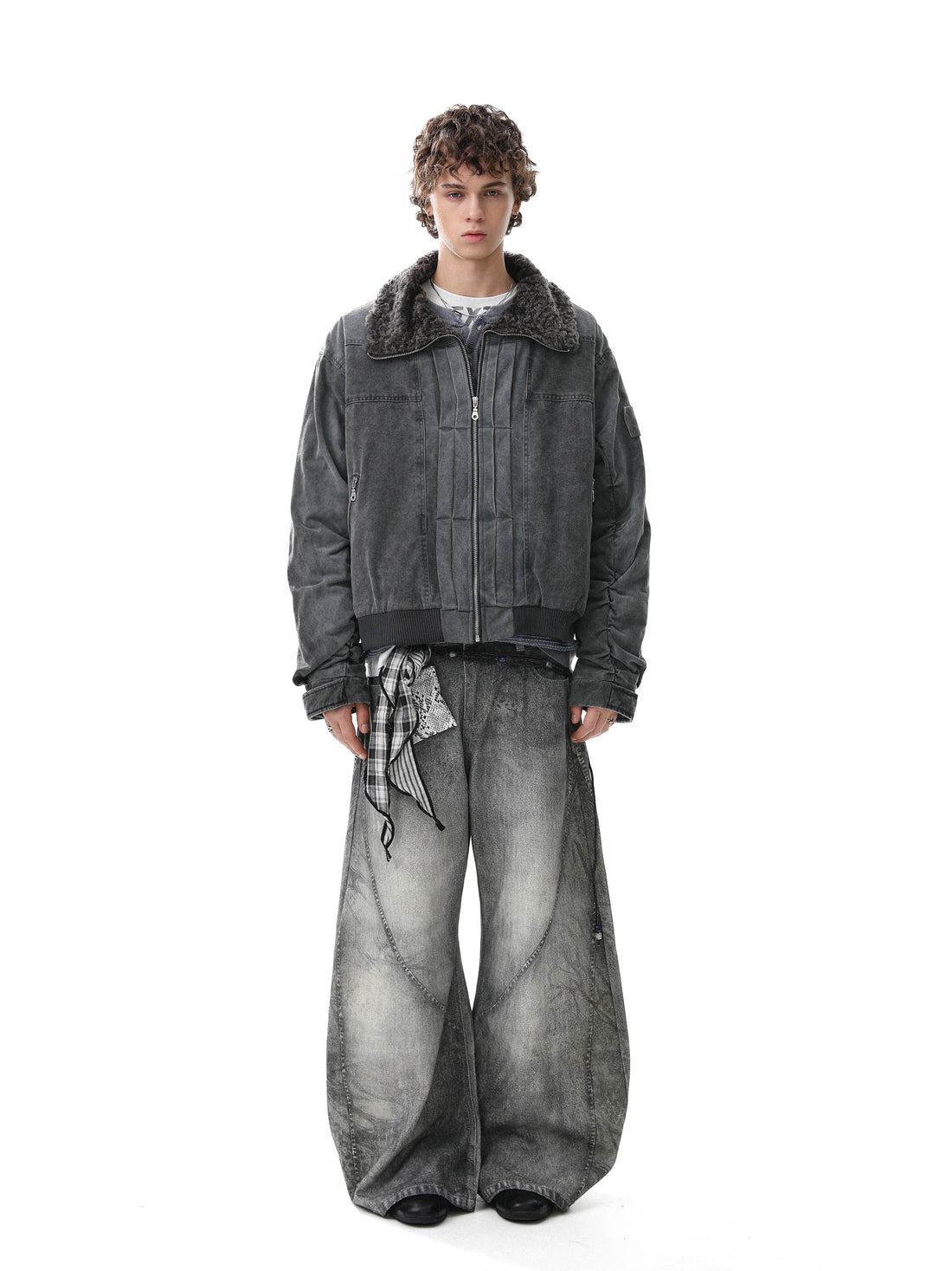 3-6-5.shop Washed Cotton Bomber Jacket