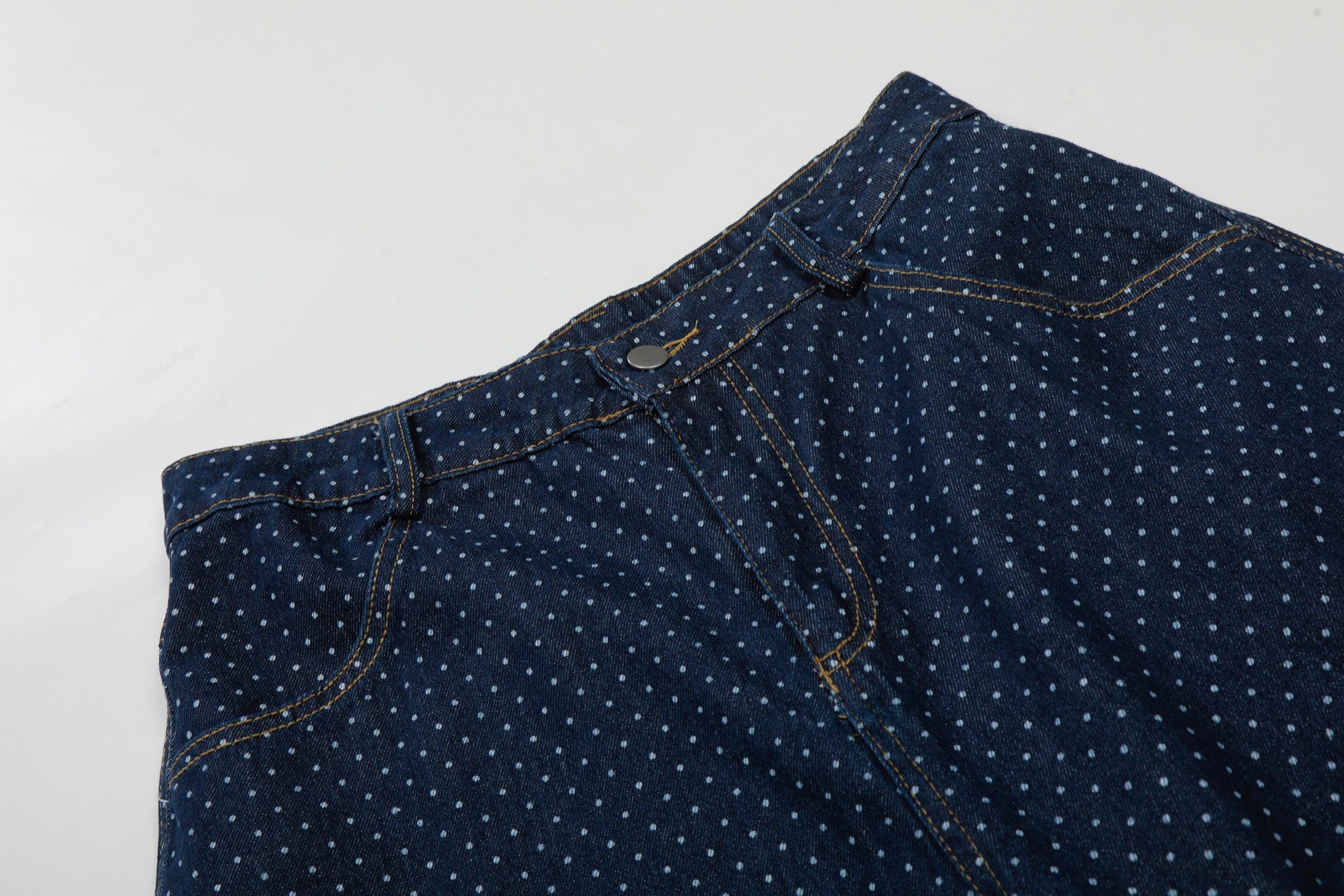 3-6-5.shop Polka Dot Denim Cargo Shorts
