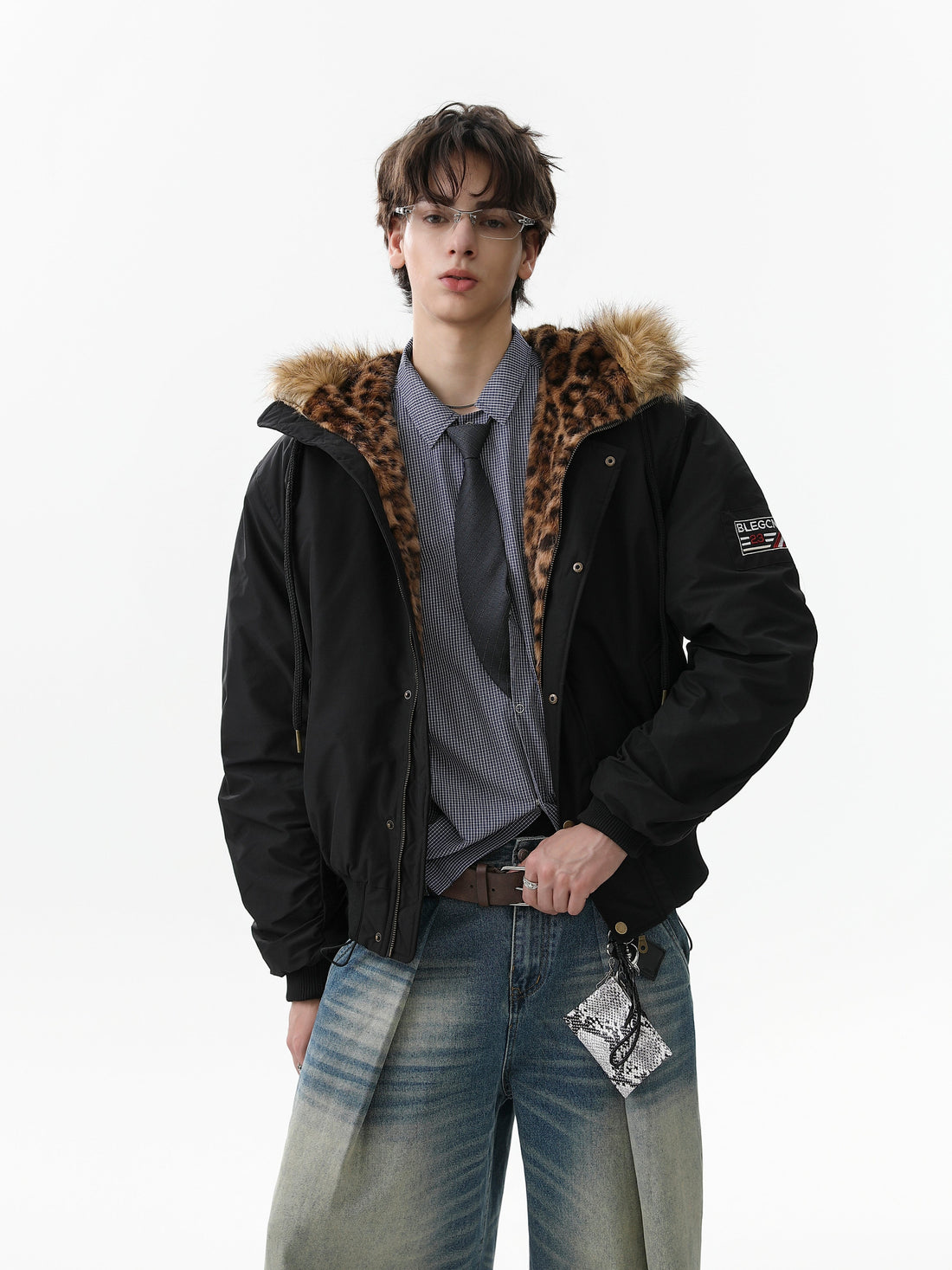 3-6-5.shop Faux-Fur Hooded Bomber Jacket