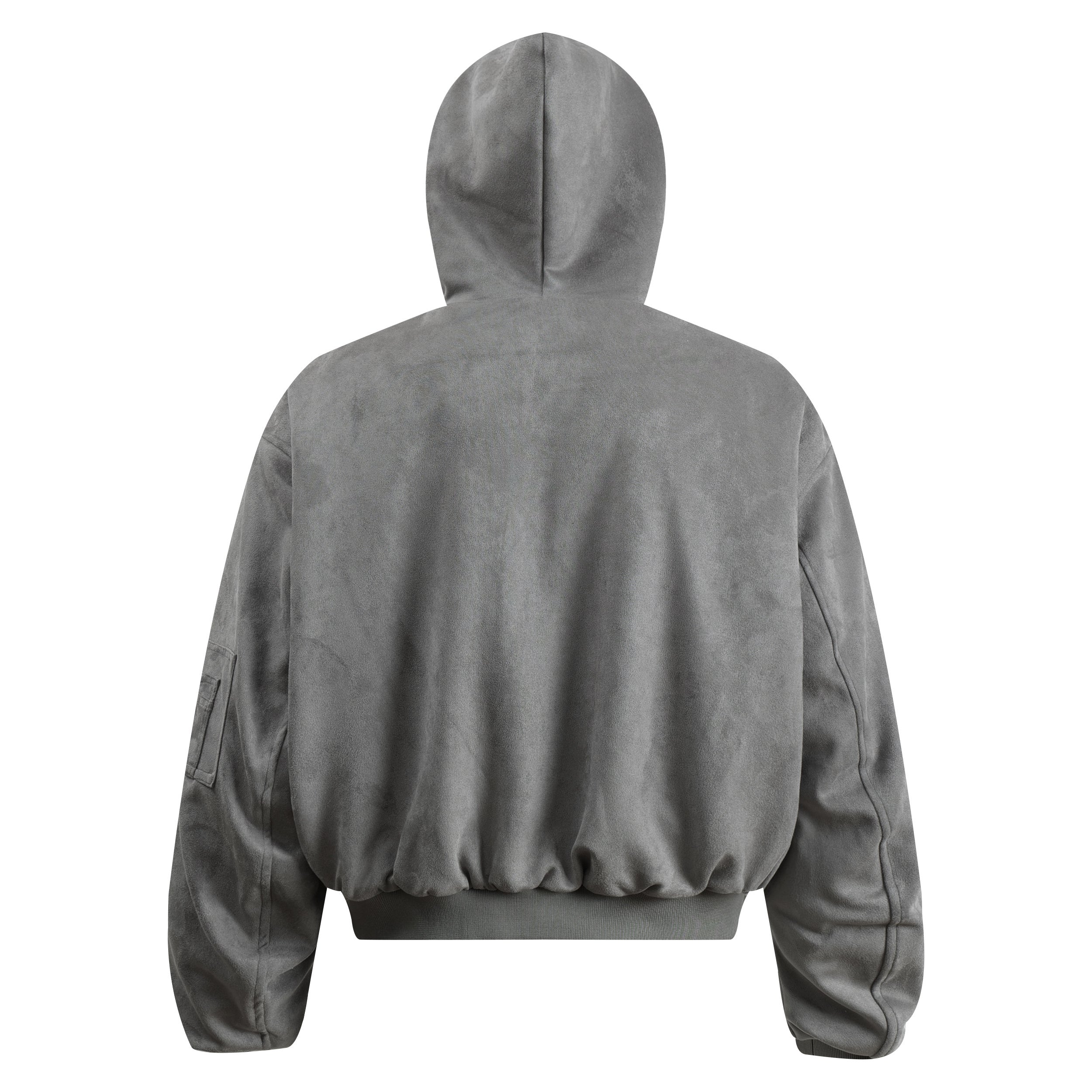3-6-5.shop Faux-Fur Lined Suede Hoodie Jacket