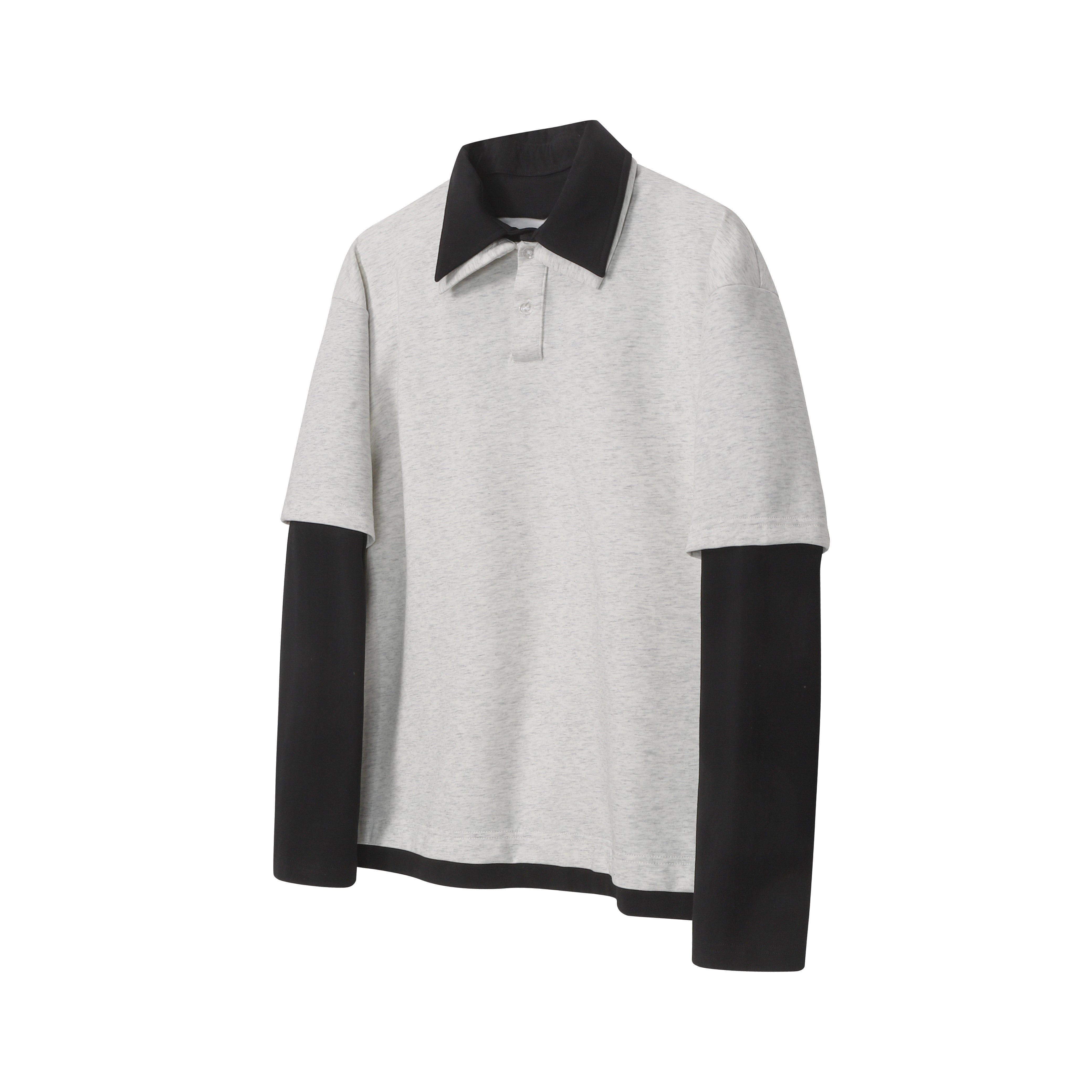 3-6-5.shop Layered Polo Long Sleeve Tee