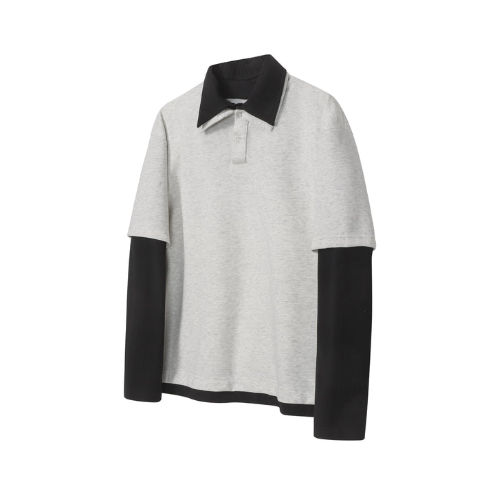 3-6-5.shop Layered Polo Long Sleeve Tee